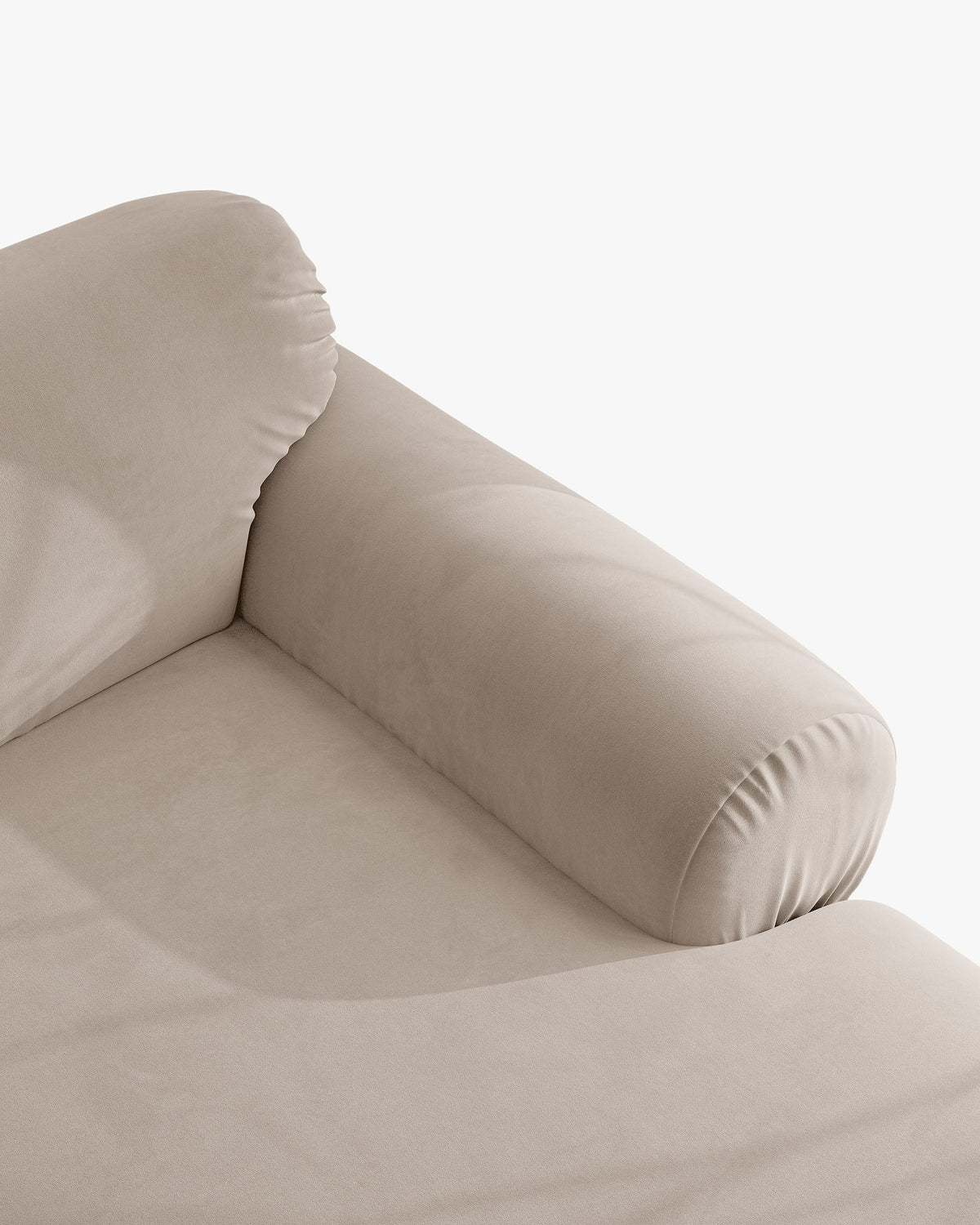 Symmetrische Samt-Eckcouch OPHELIA beige