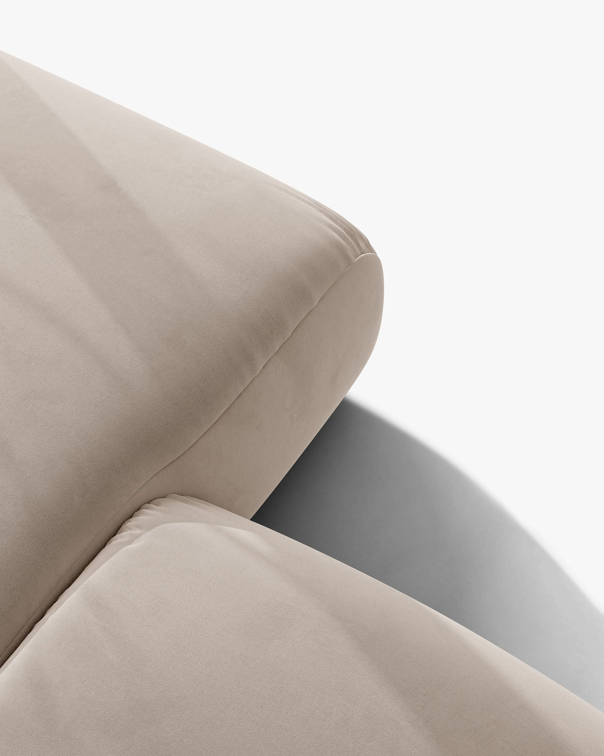 Symmetrische Samt-Eckcouch OPHELIA beige