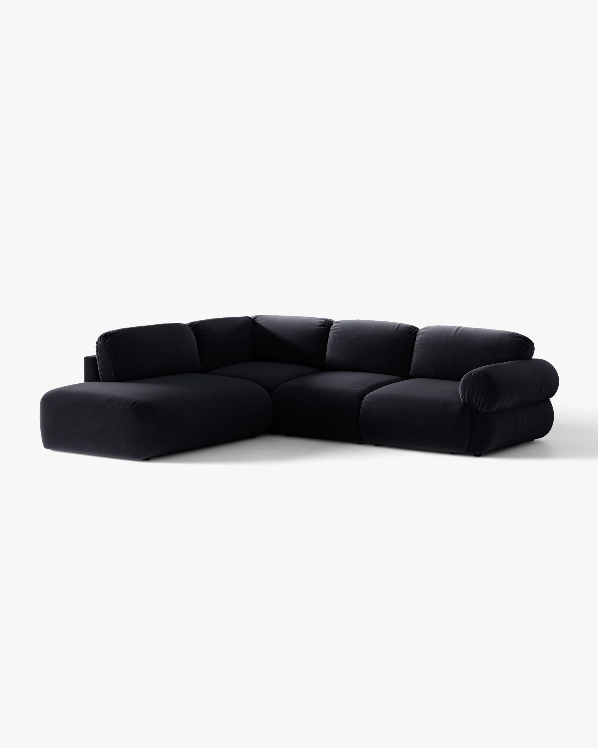 Samt-Ecksofa links OPHELIA in königsblau