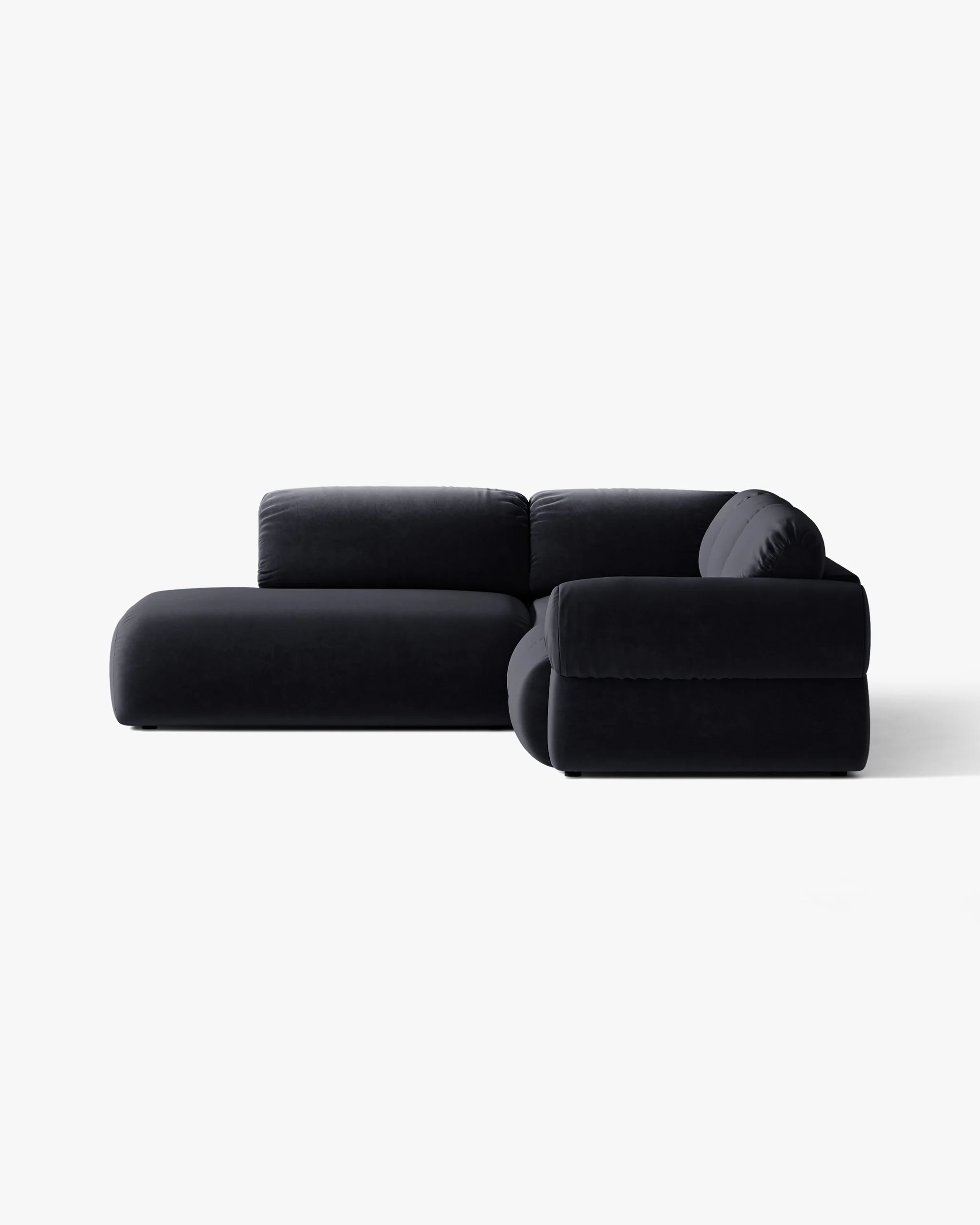 Samt-Ecksofa links OPHELIA in königsblau