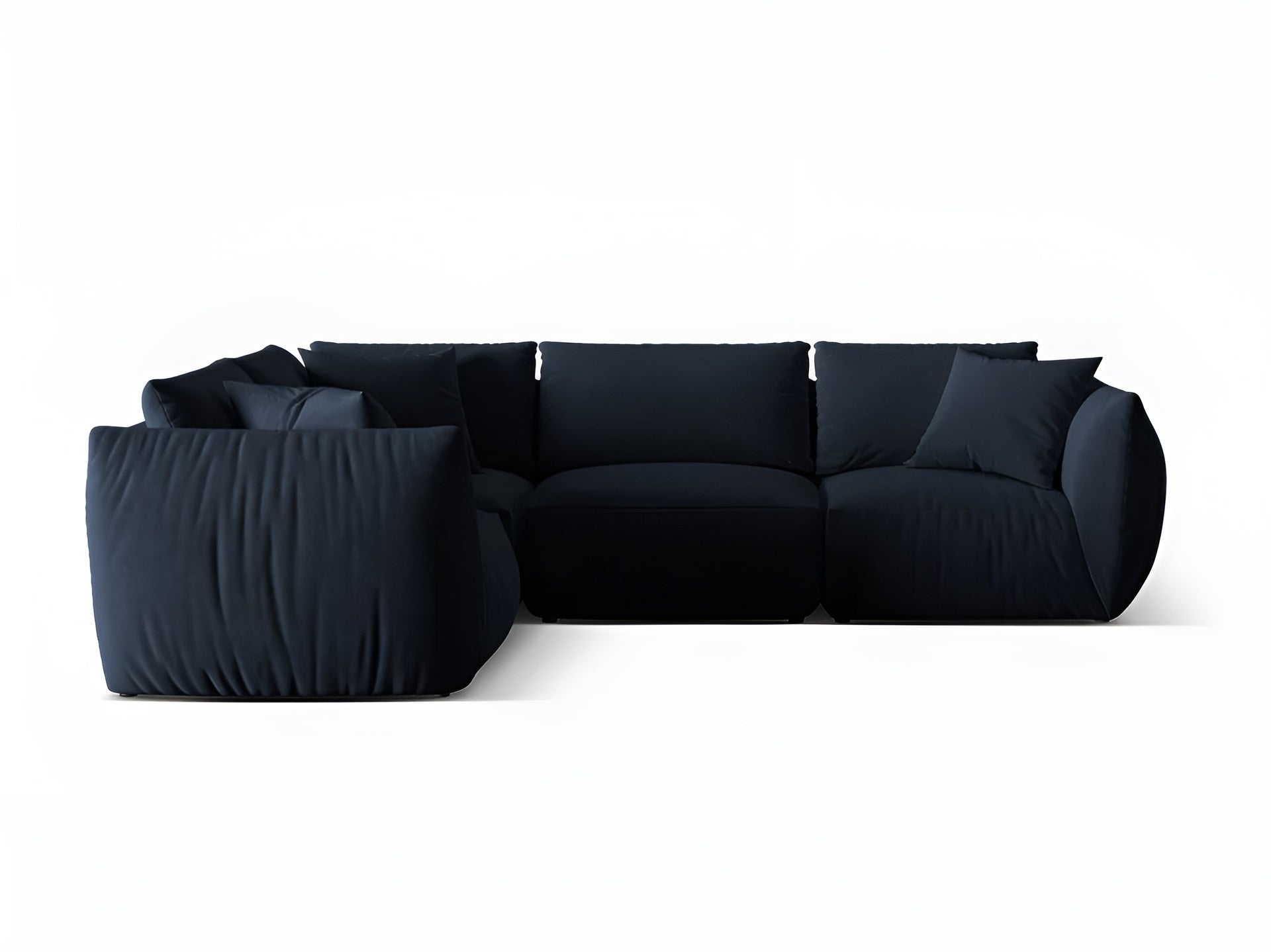 Left-facing velvet corner sofa for 4 people CHRIS royal blue