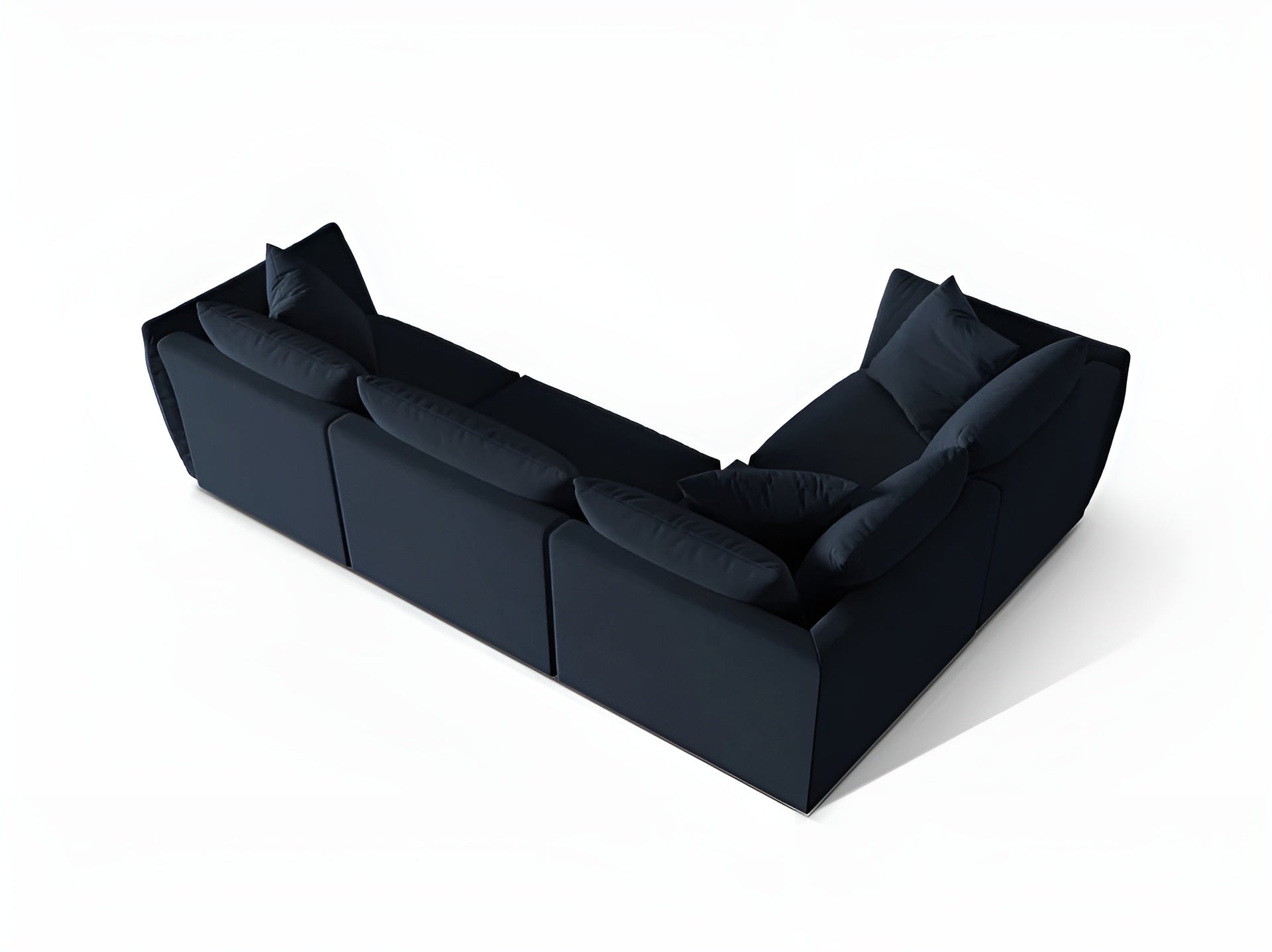 Left-facing velvet corner sofa for 4 people CHRIS royal blue