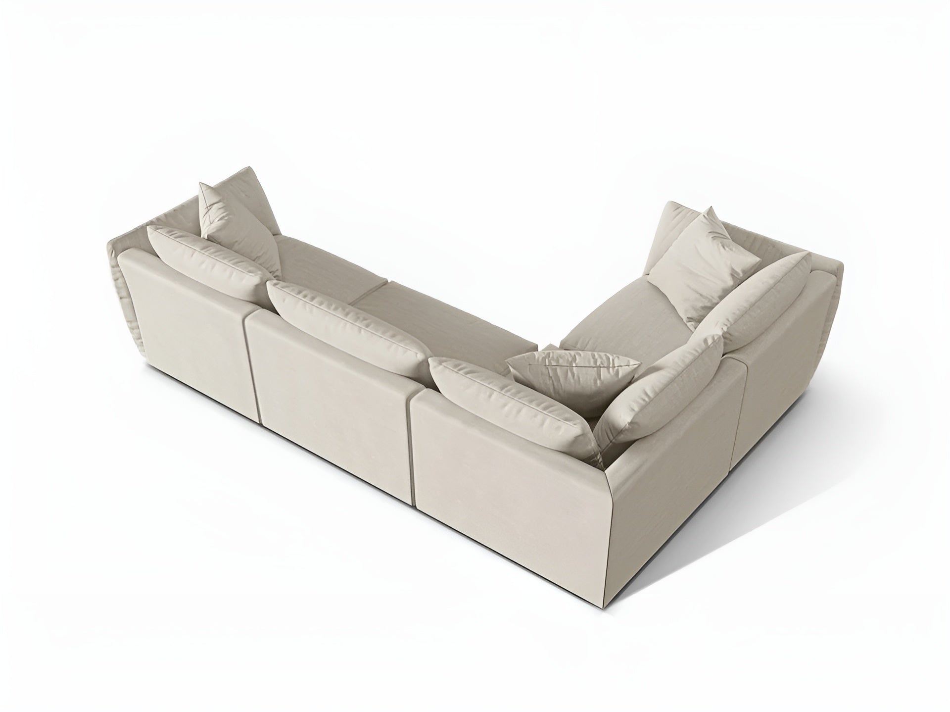 Left-facing 4-seater corner sofa CHRIS cream chenille