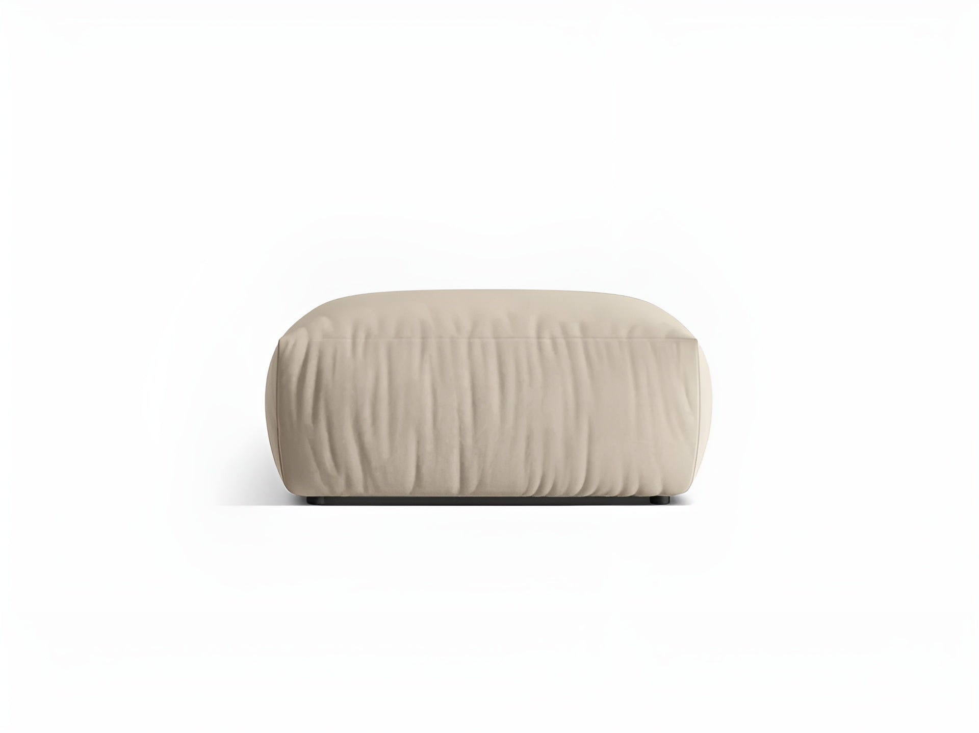 CHRIS ecru velvet pouf