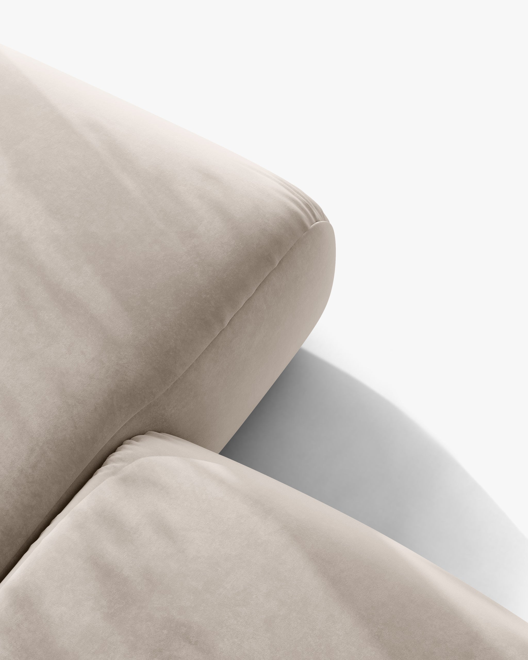 Samt-Ecksofa links OPHELIA in Beige
