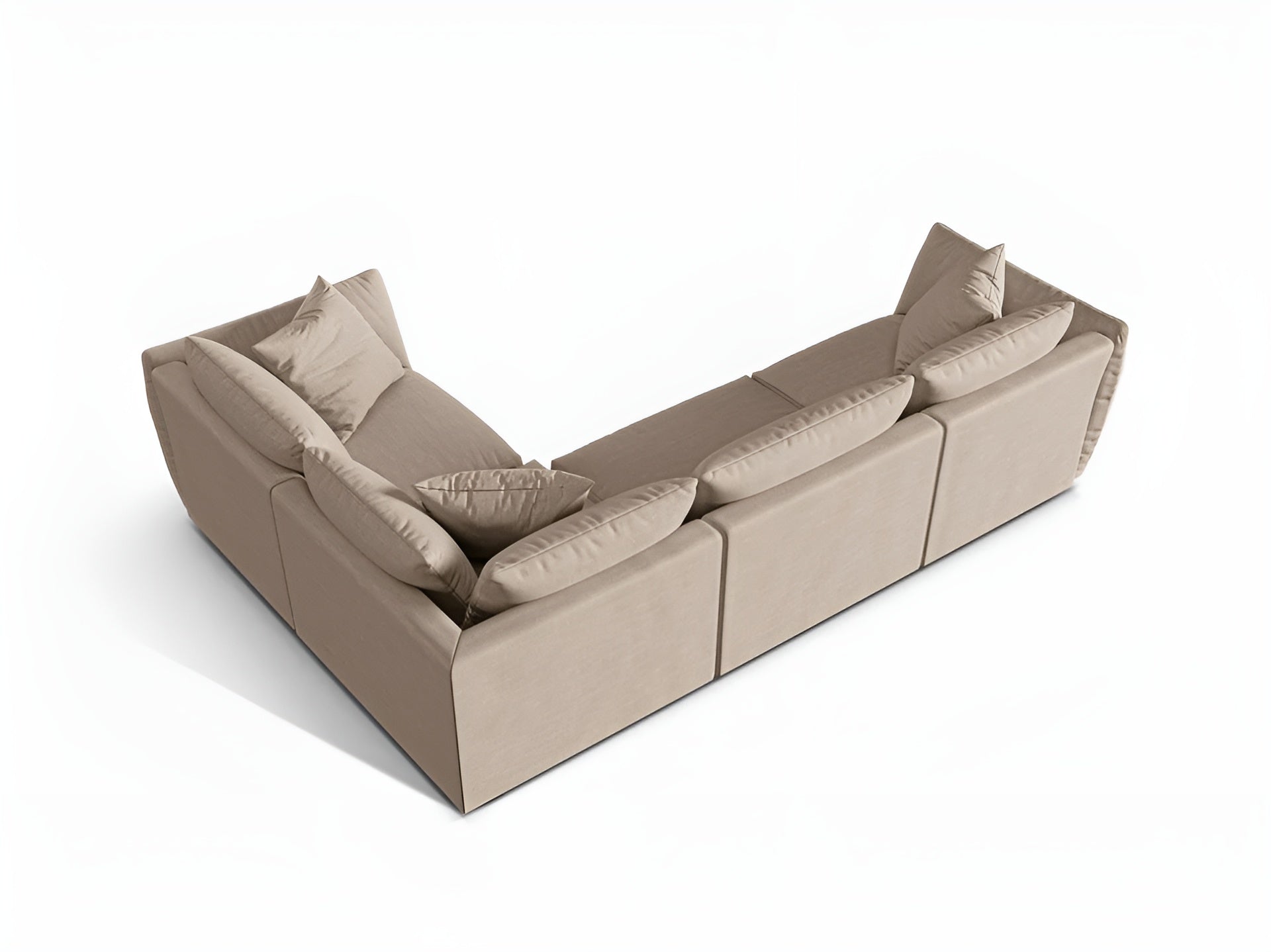 Right-facing 4-seater corner sofa CHRIS sand chenille