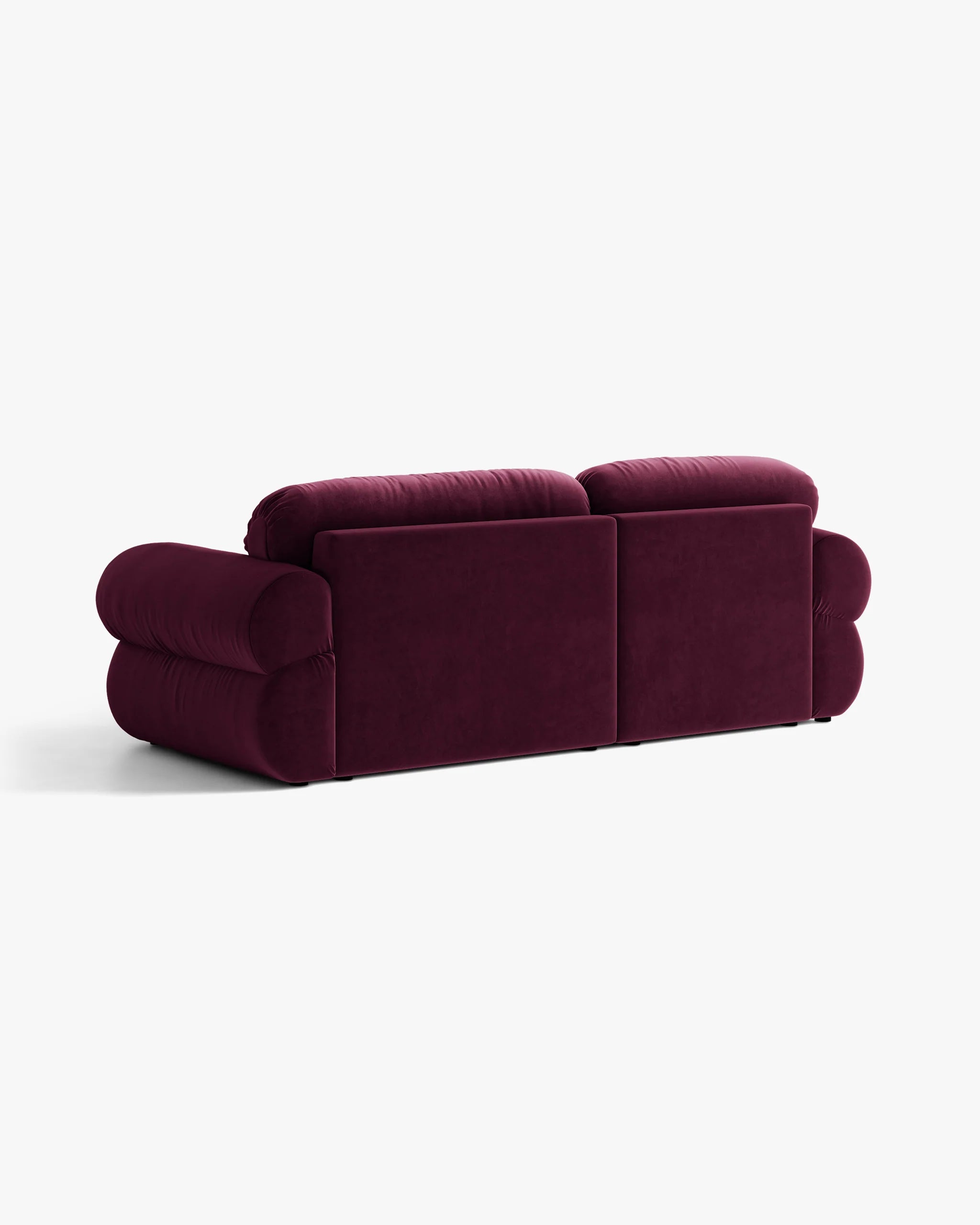 Zweisitzer Samt-Ecksofa rechts OPHELIA burgunderrot