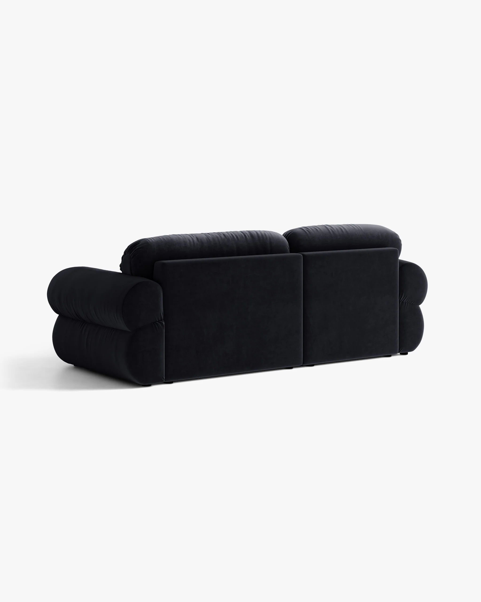 Zweisitzer-Ecksofa aus Samt, rechtsseitig, OPHELIA, königsblau