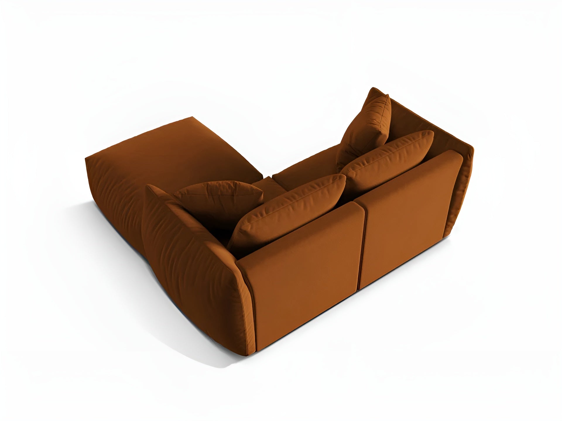 Left-facing velvet corner sofa CHRIS terracotta
