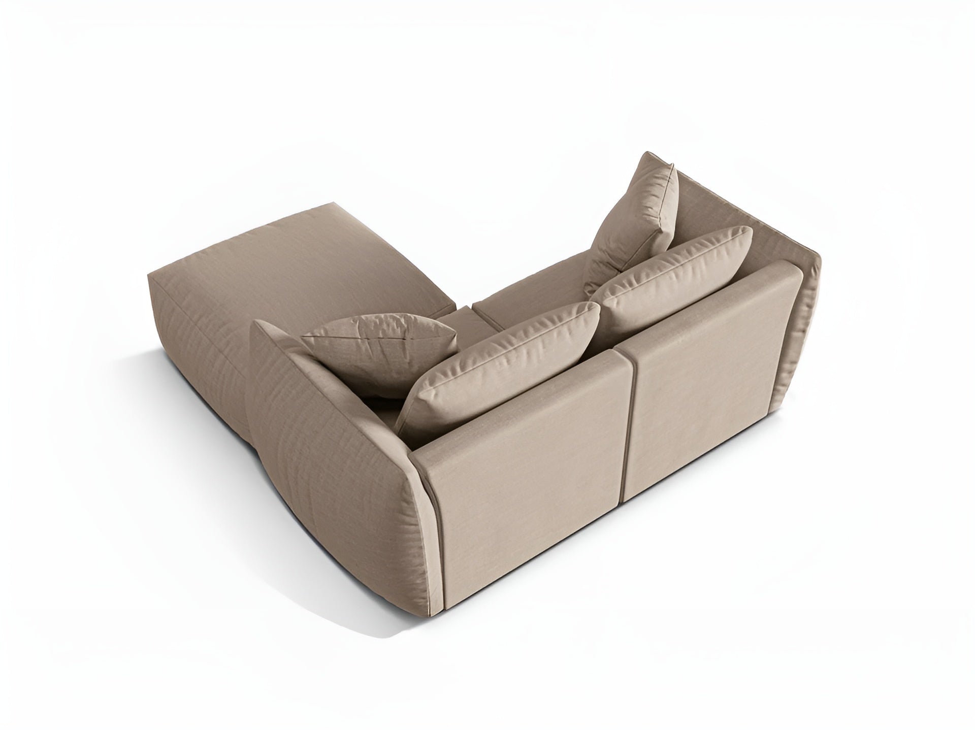 Left-sided corner sofa CHRIS sand chenille