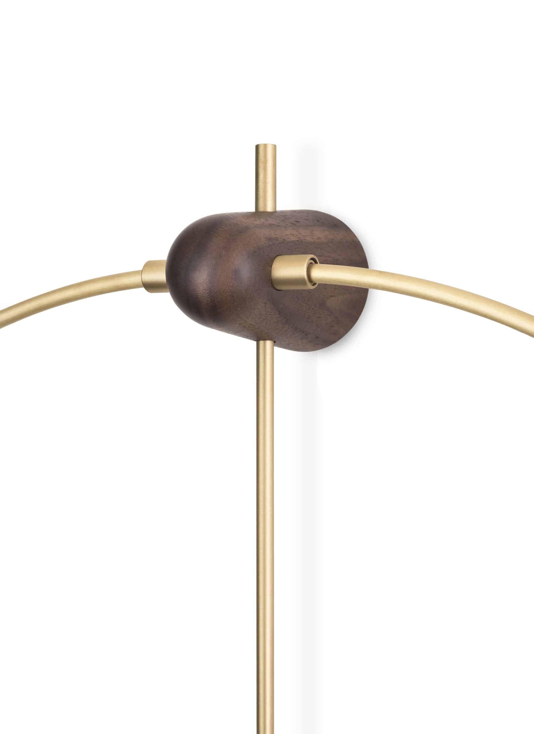 Wall Clock MICRO ANDA Walnut Wood with Brass