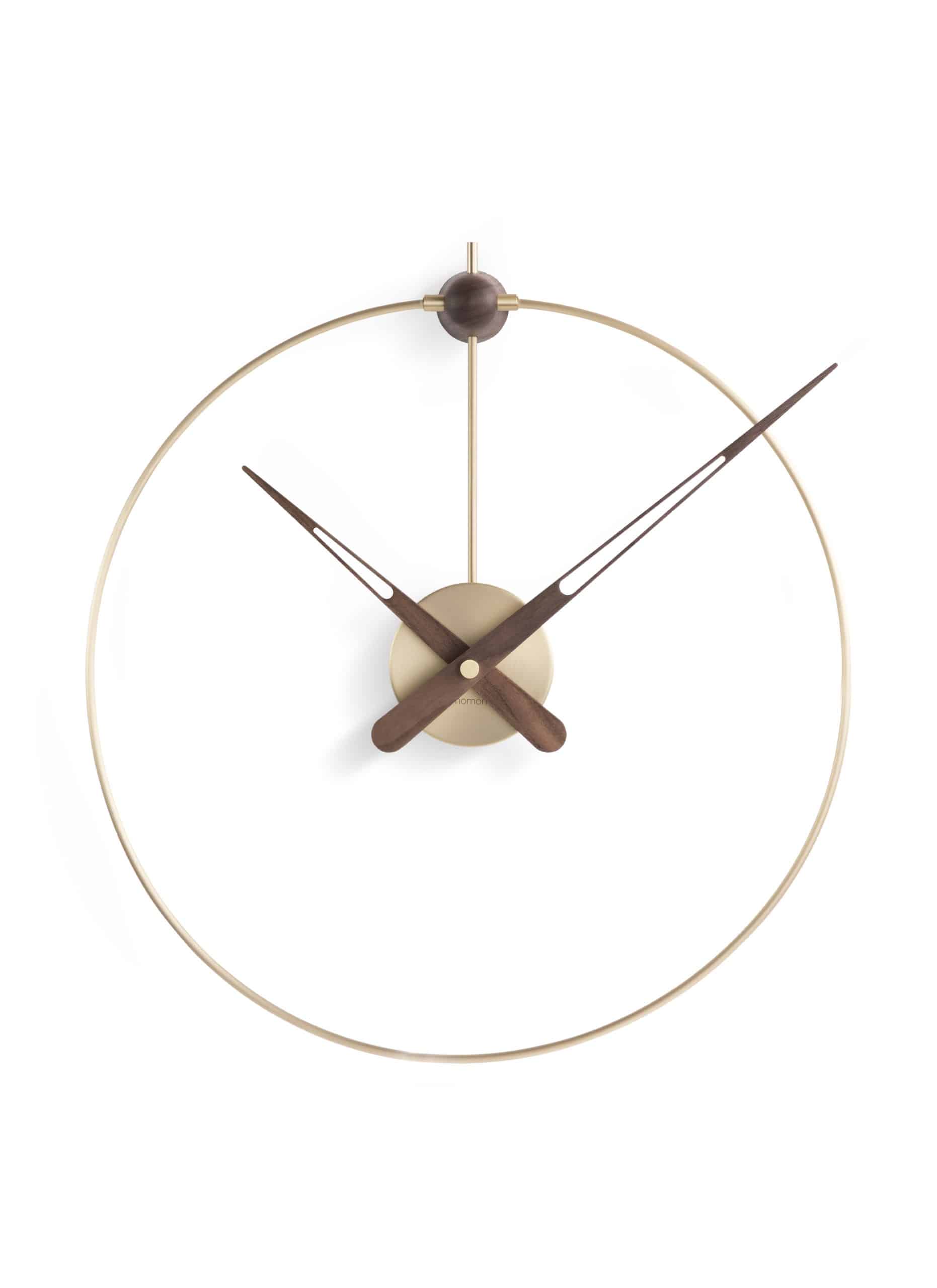 Wall Clock MICRO ANDA Walnut Wood with Brass