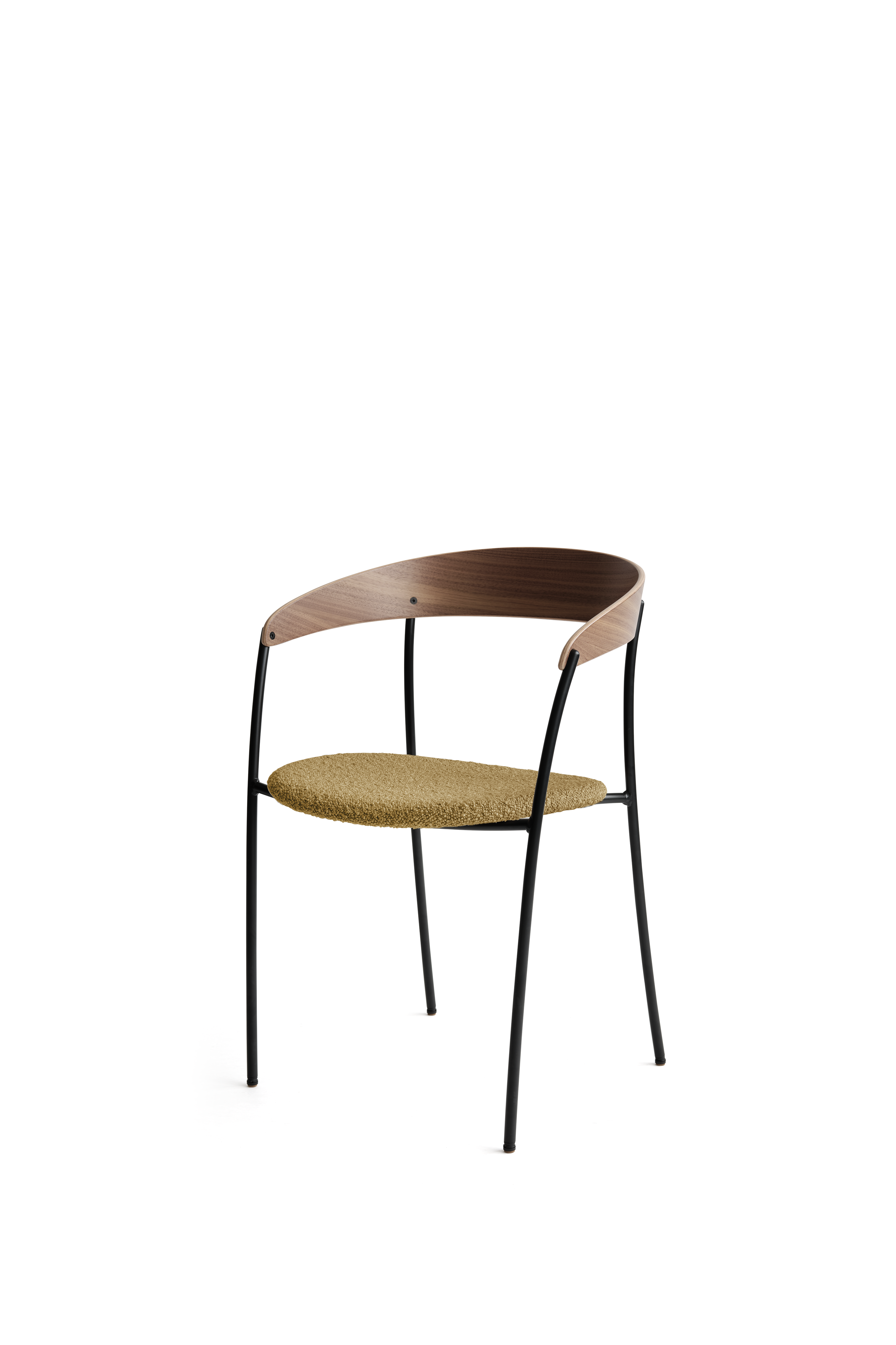 Stuhl mit Armlehnen fehlen gepolstert mit Nussfurnier