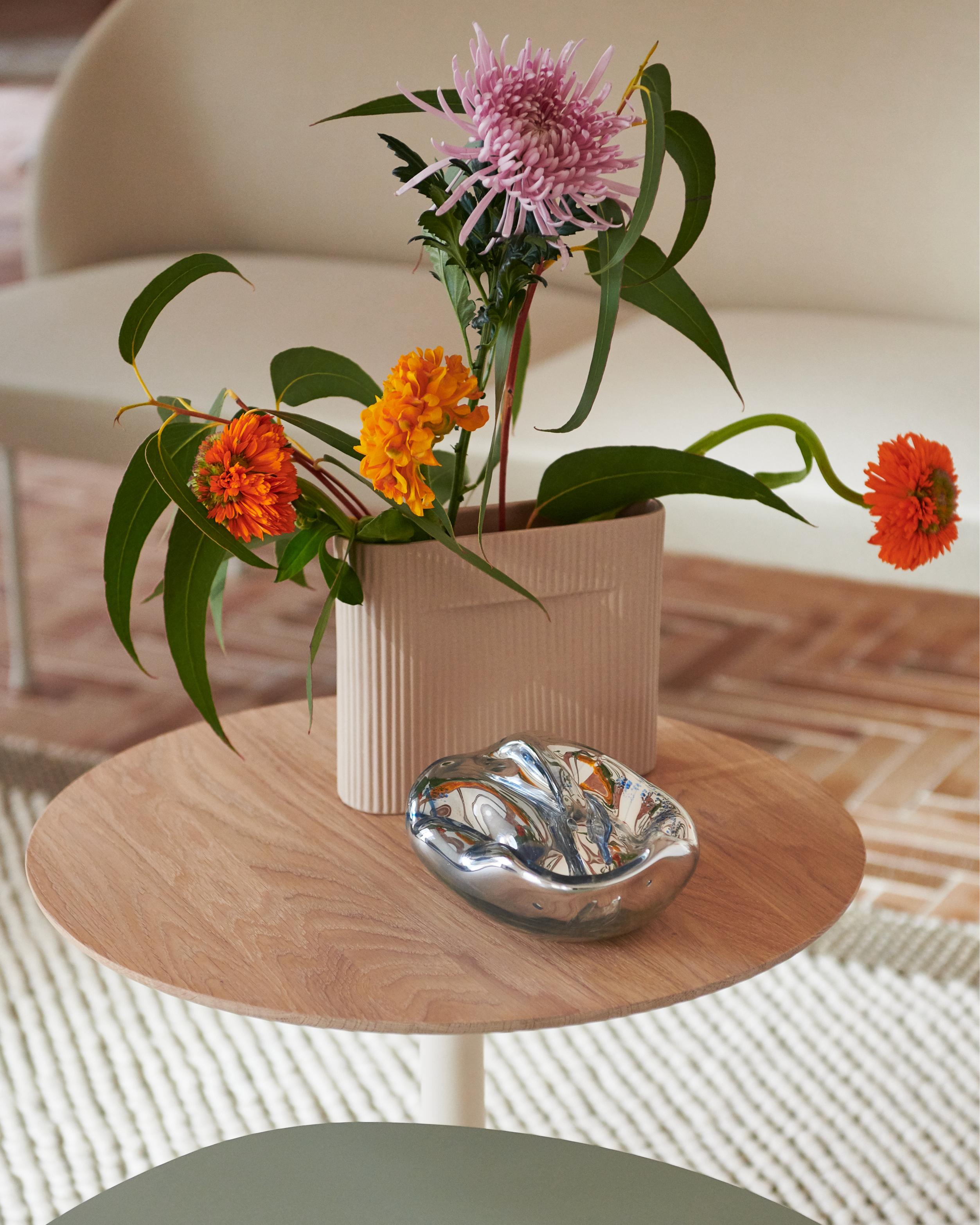 Vase aus Keramik RIDGE beige