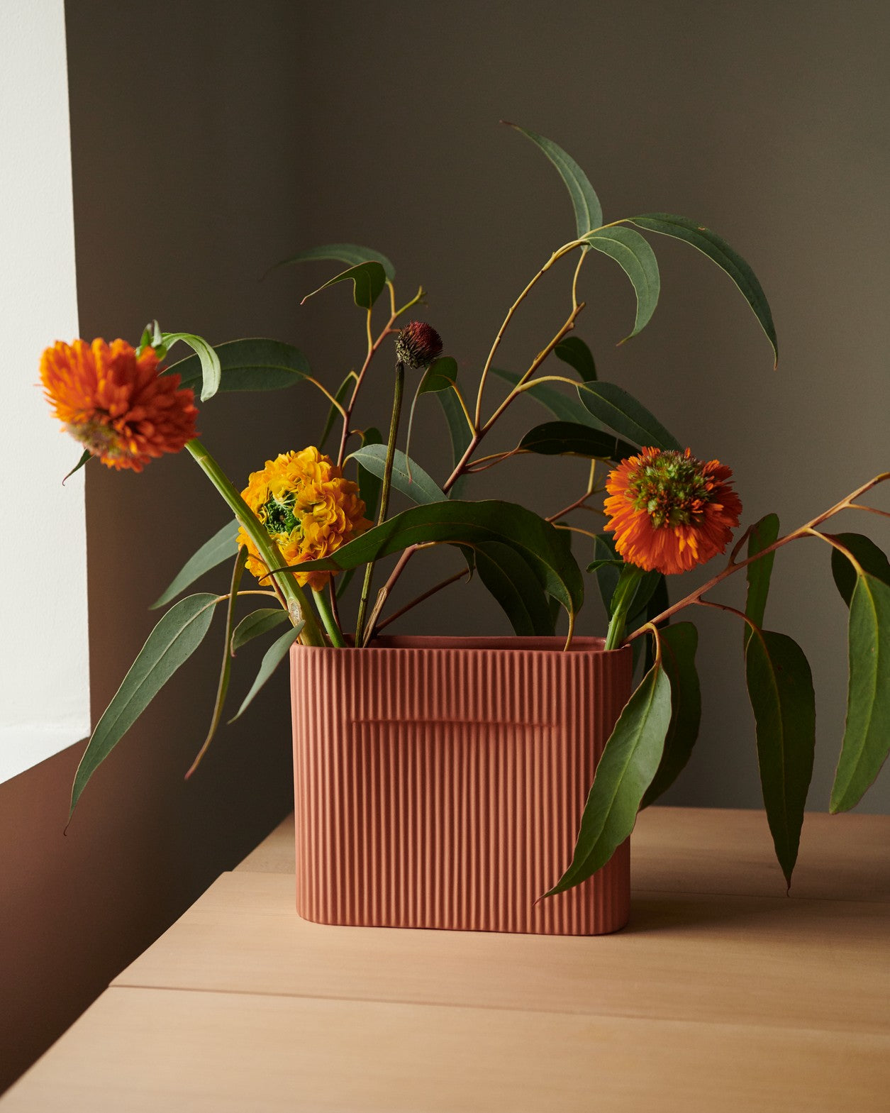 Vase RIDGE Terrakotta