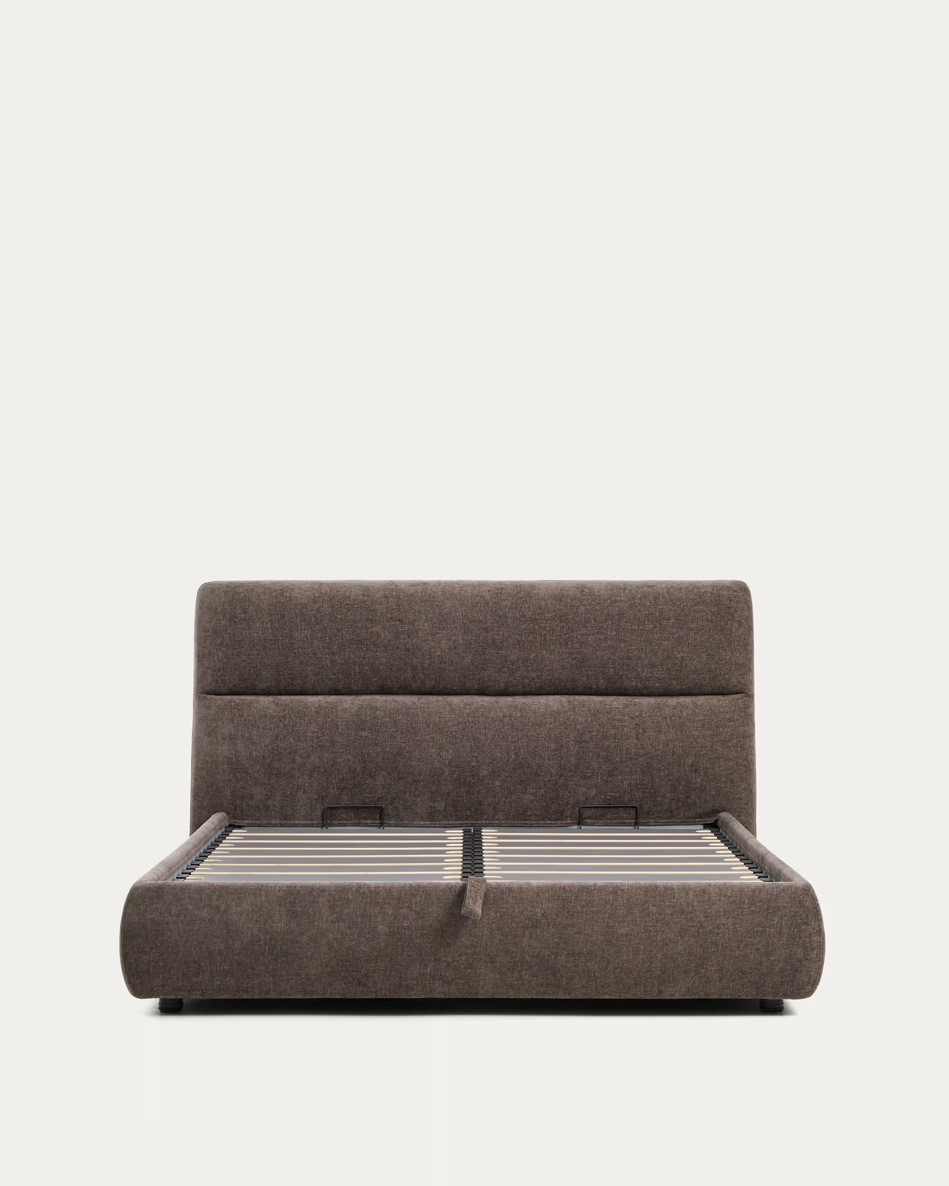 Bett mit Bettkasten DAFRA braunes Chenille