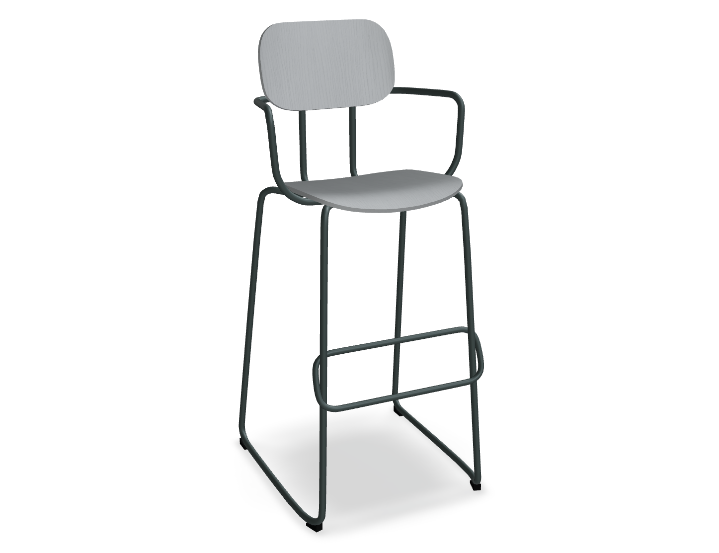 Hoker NEW SCHOOL ciemny zielony [Milena] MDD 117 cm jasny szary z podłokietnikami Eye on Design