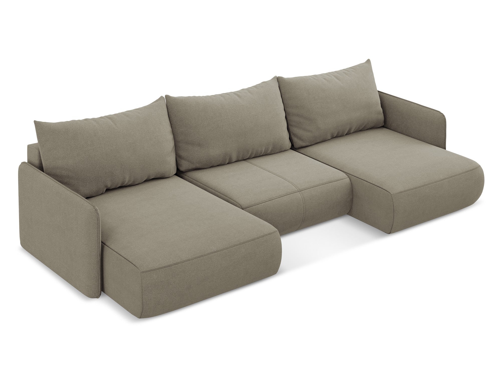 Panoramic Corner Sofa with Sleeping Function NANEA Dark Beige