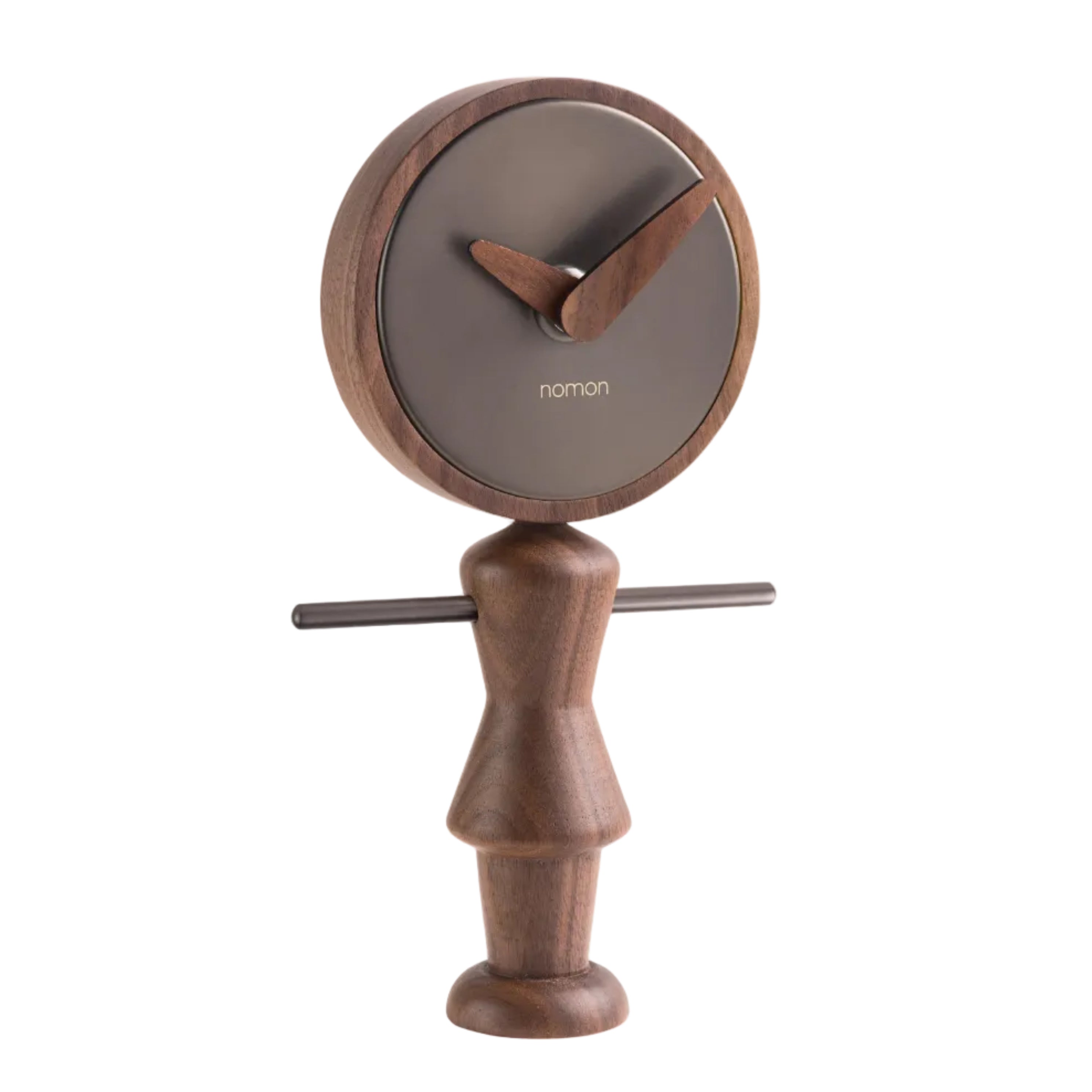 NENA table clock walnut wood with graphite finish