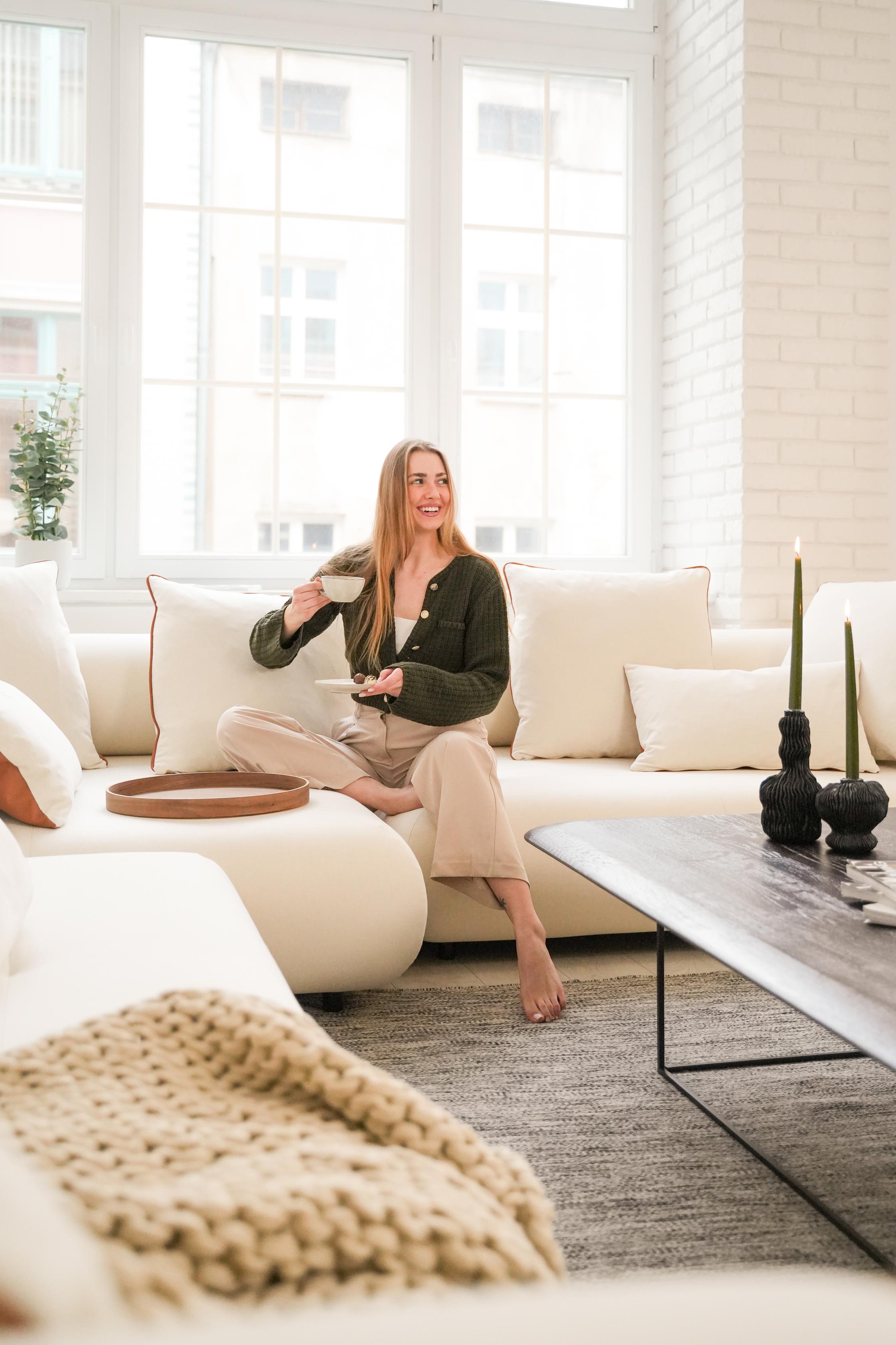 Rechtes modulares Ecksofa CASABLANCA personalisiert