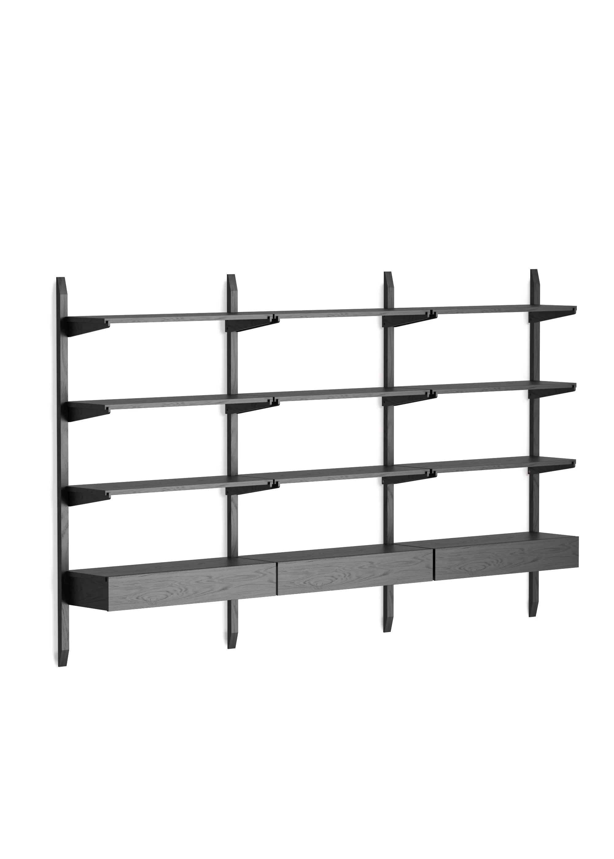 NOKI shelf system black oak wood