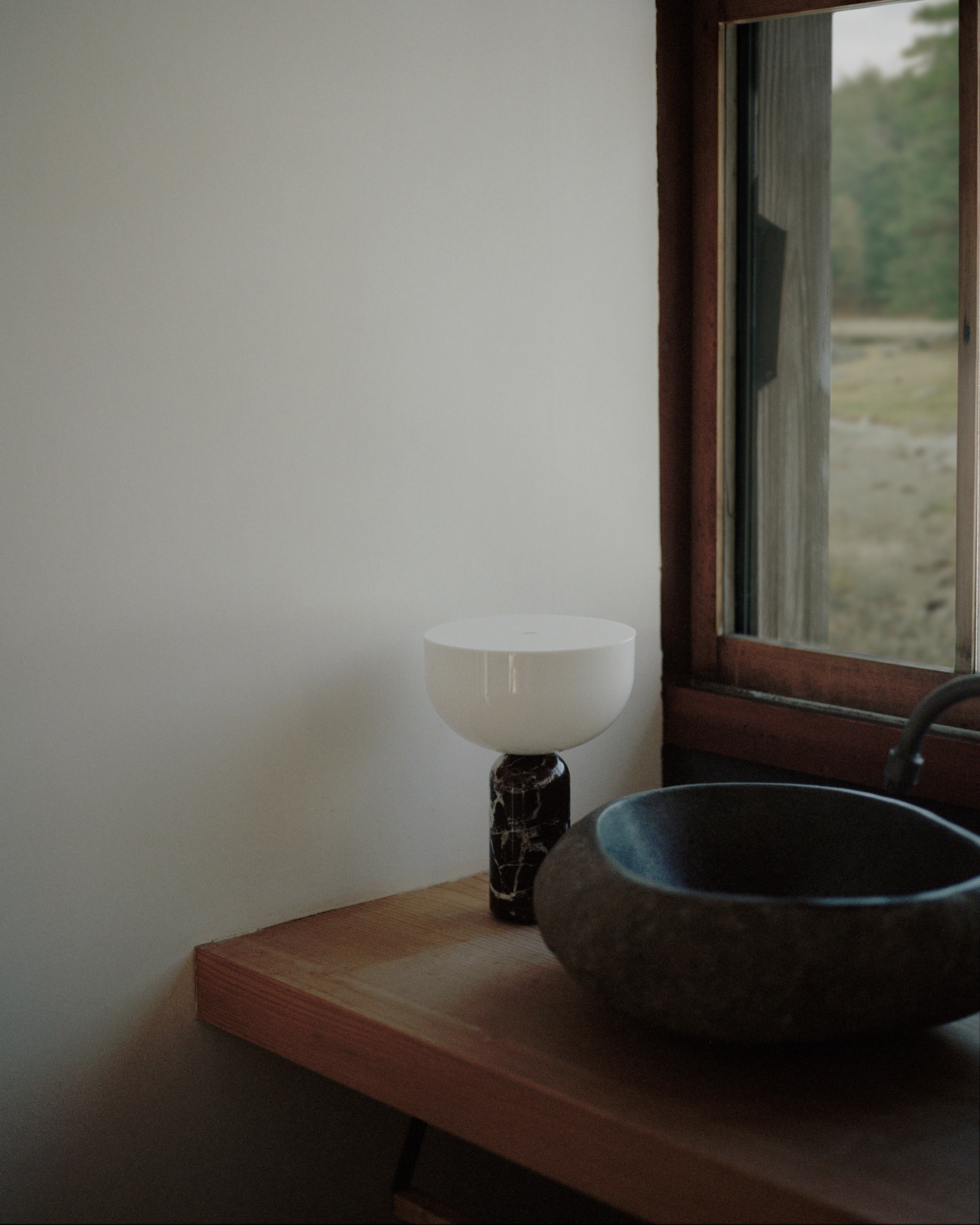 Portable lamp KIZU burgundy marble