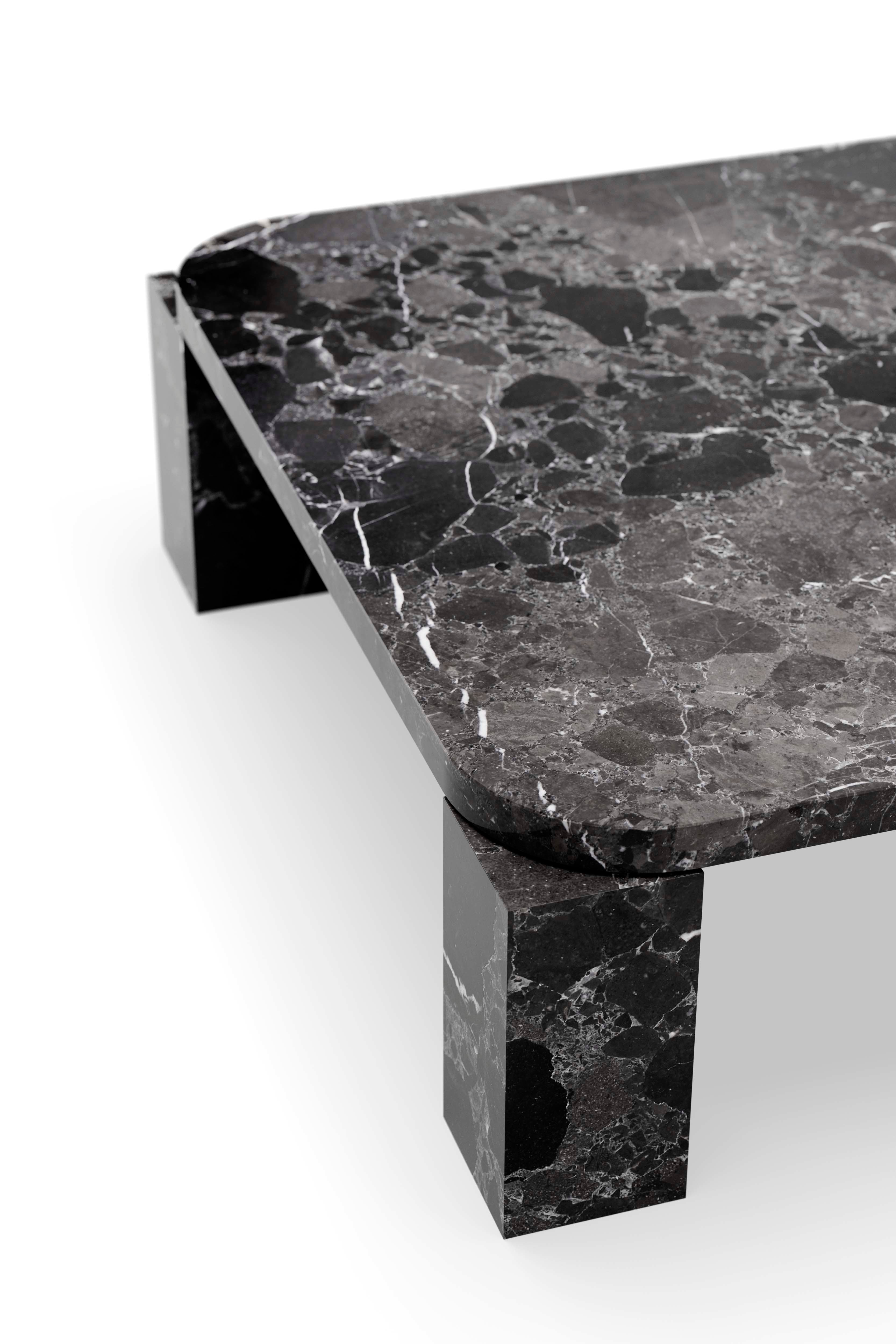 ATLAS black marble coffee table
