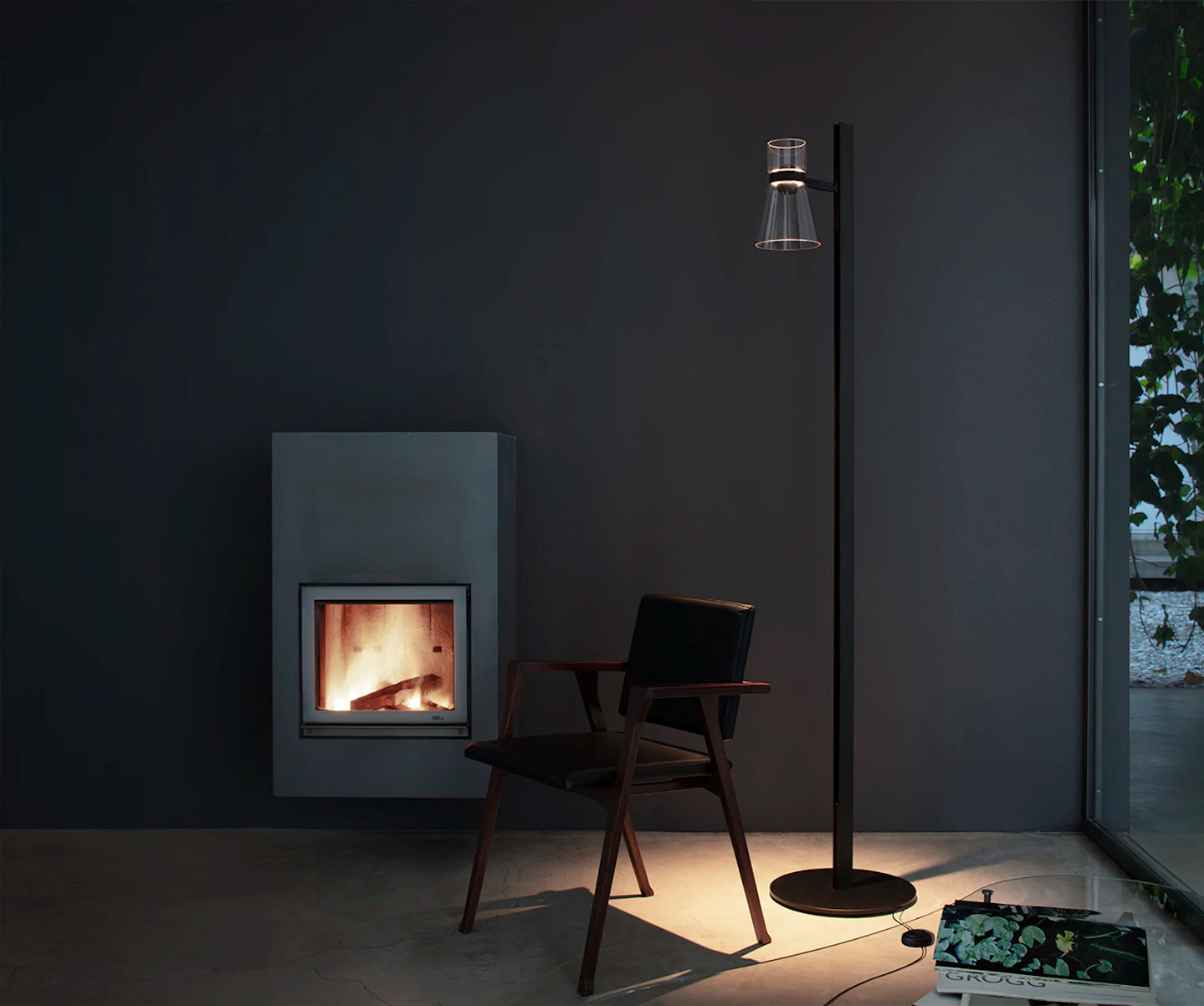 Stehlampe NOCTURNE F1 CONE silber