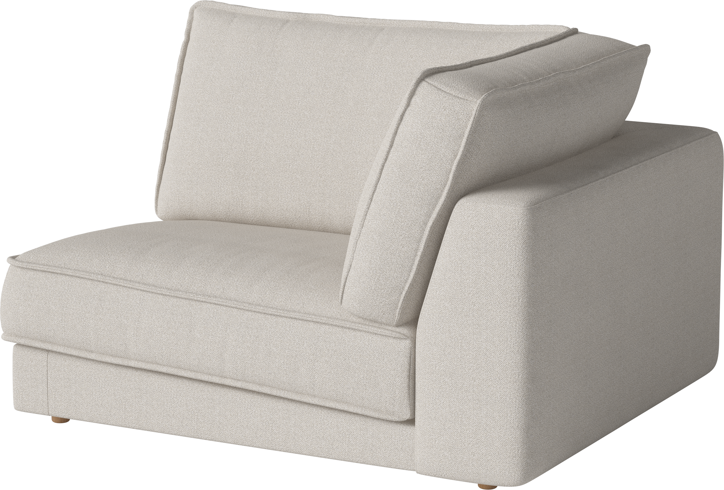 NOORA modular sofa - a corner module with an oak base