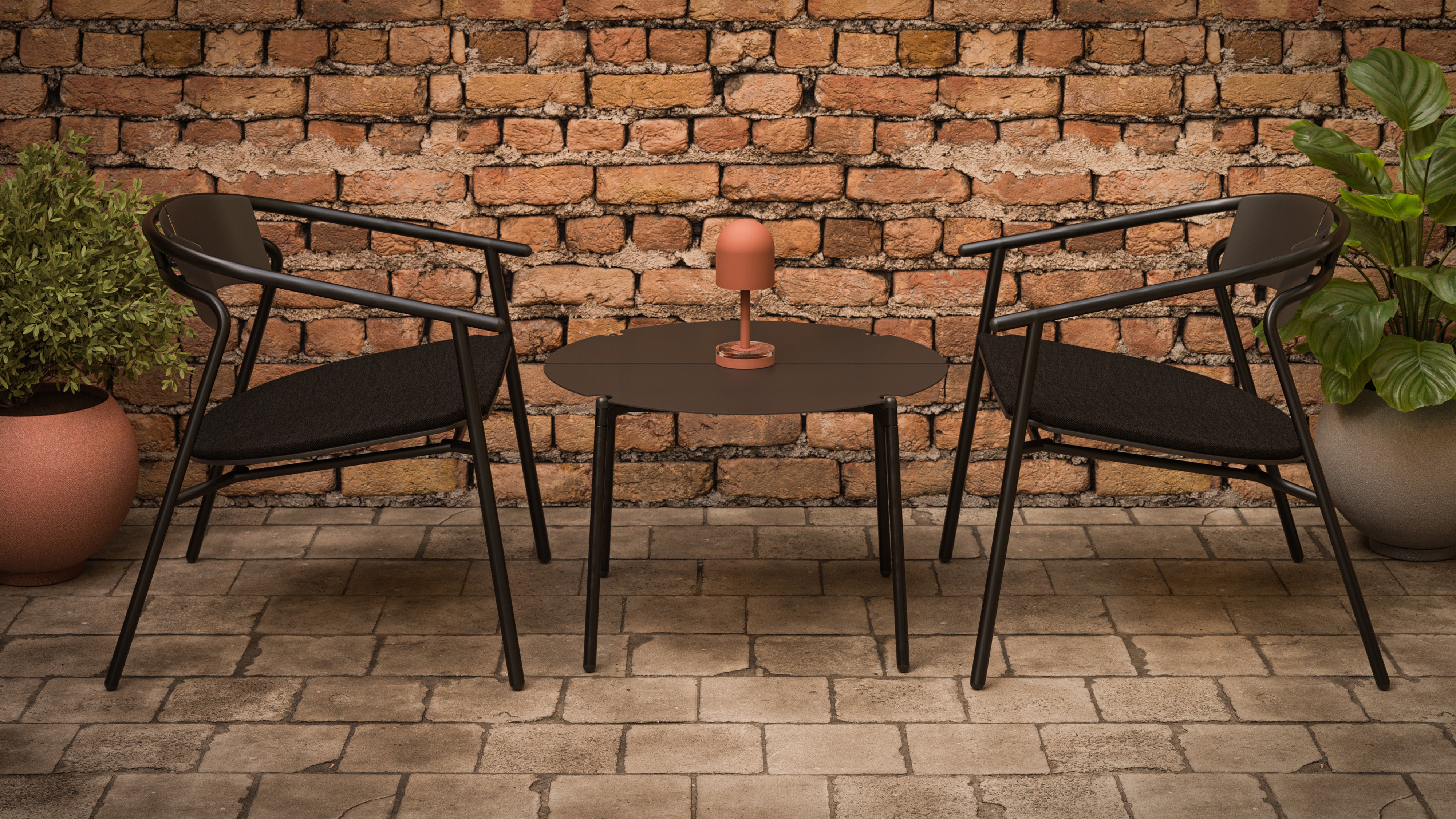 Portable lamp LUCEO brick red