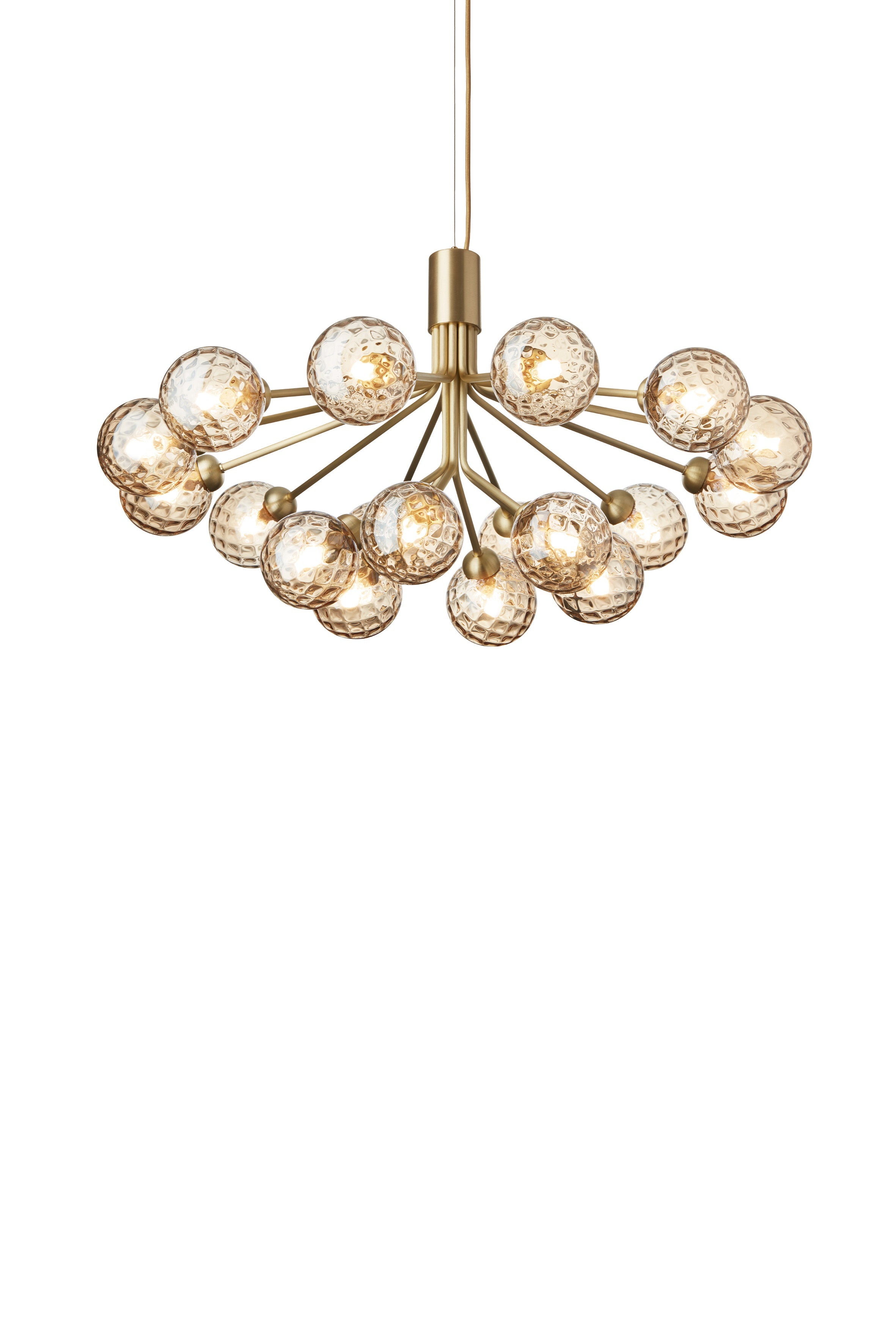 APIALES 18 Brass Chandelier with Gold Glass