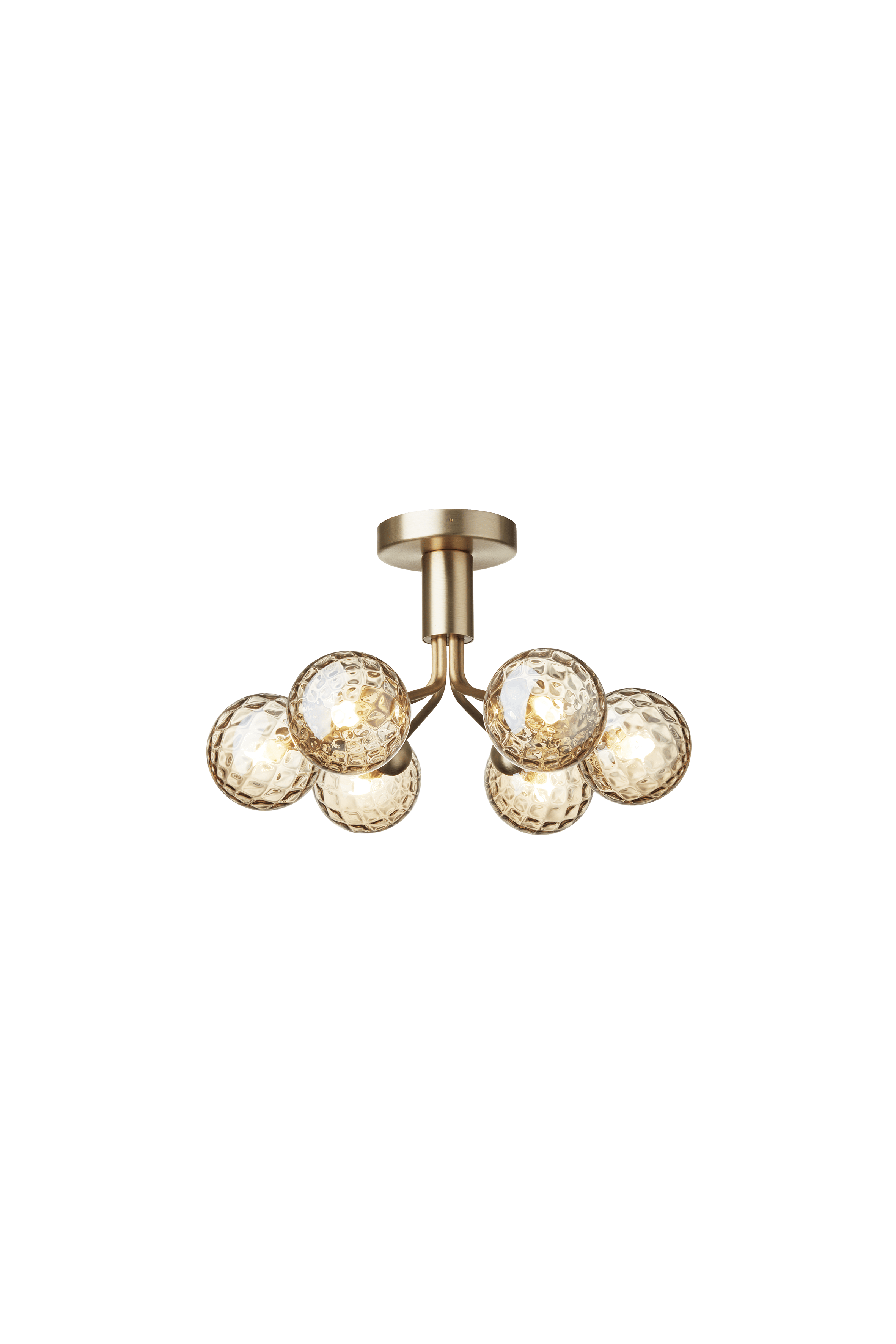 APIALES 6 Ceiling Lamp in Brass with Gold Glass