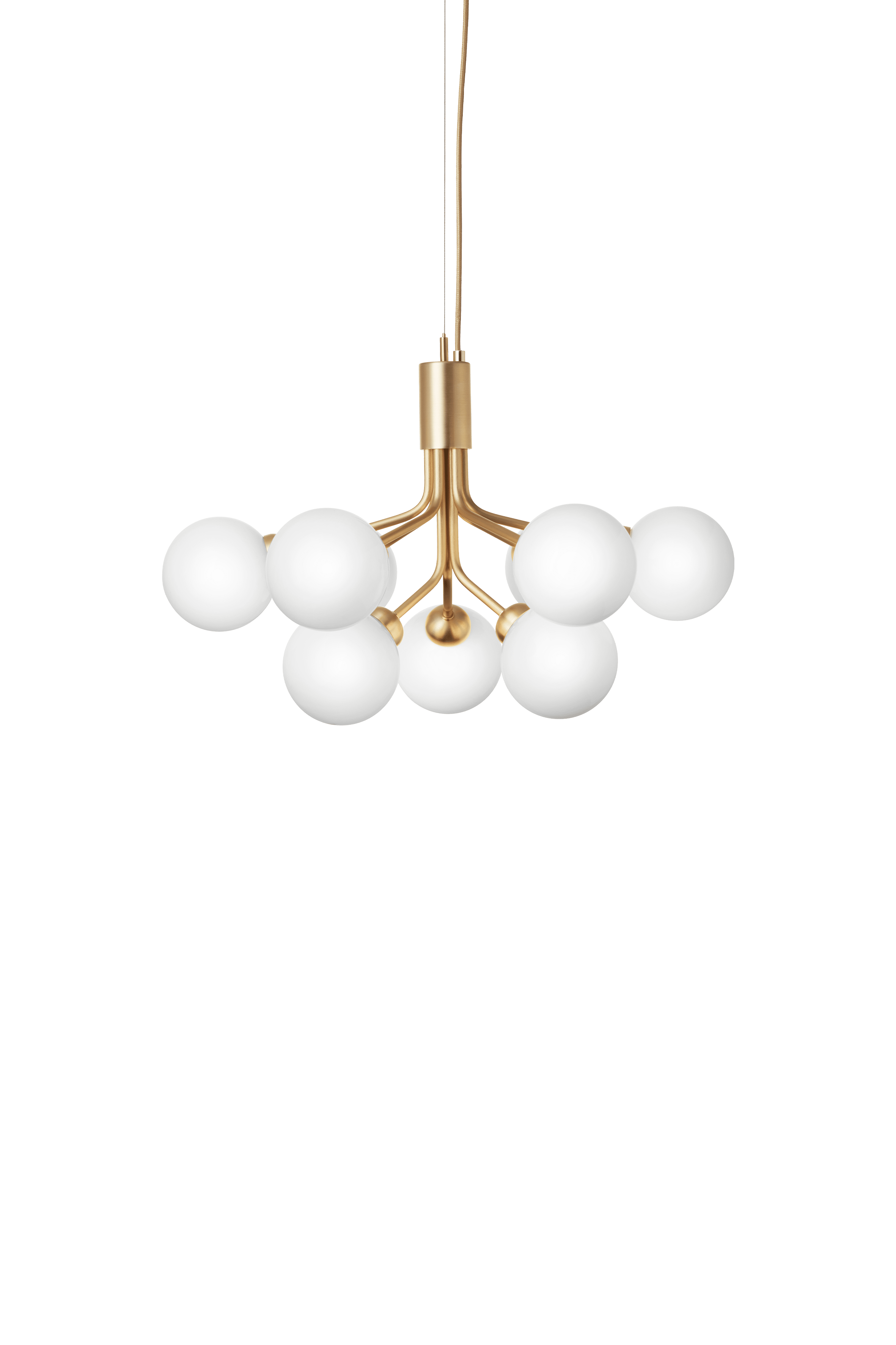 Pendelleuchte APIALES 9 messing mit opalem Glas [Antonina] [Amelia spr]