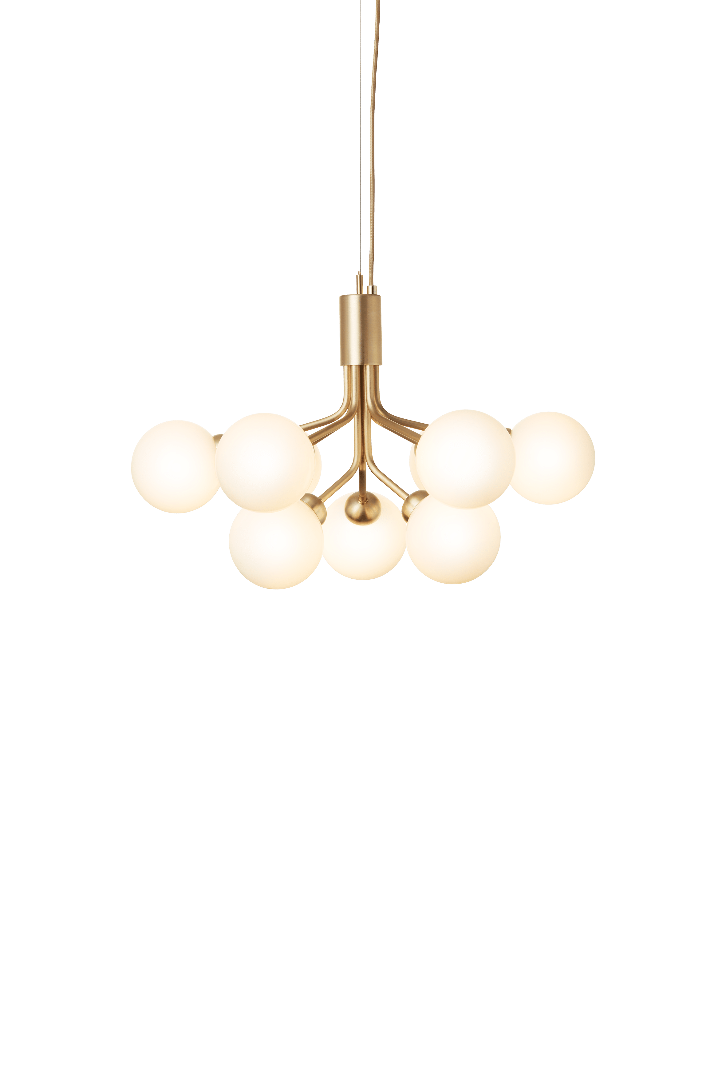 Pendelleuchte APIALES 9 messing mit opalem Glas [Antonina] [Amelia spr]
