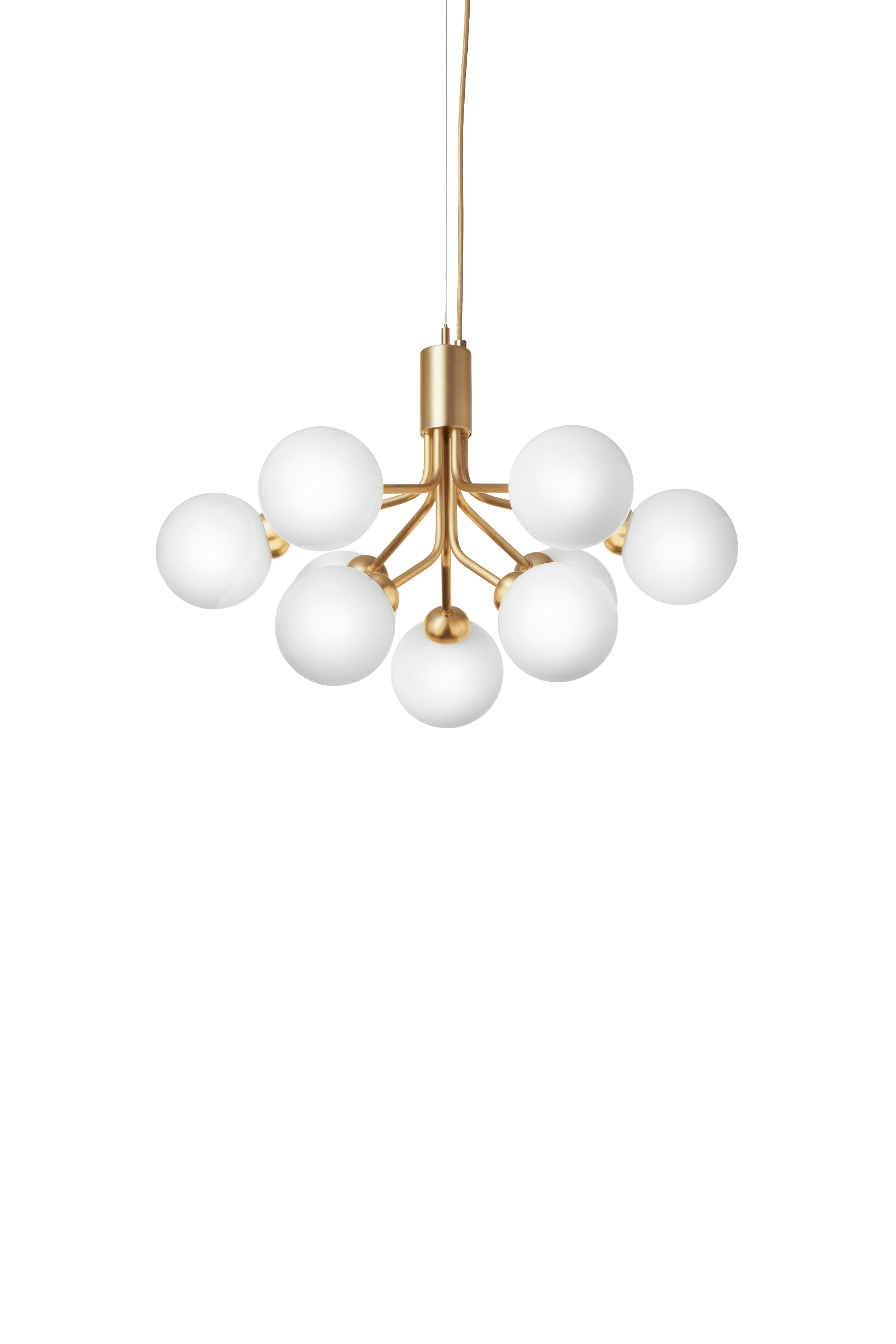 Pendelleuchte APIALES 9 messing mit opalem Glas [Antonina] [Amelia spr]