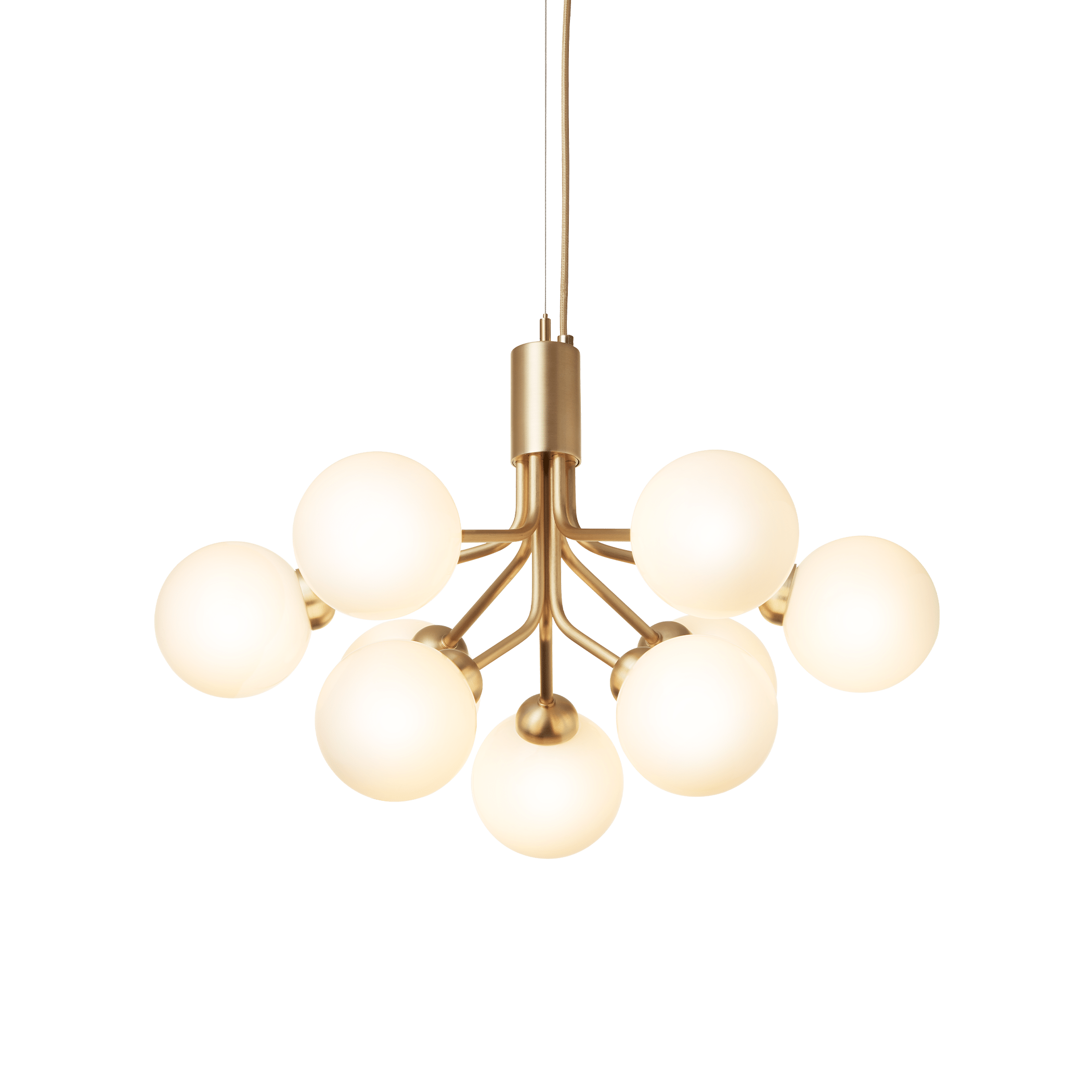 Pendelleuchte APIALES 9 messing mit opalem Glas [Antonina] [Amelia spr]