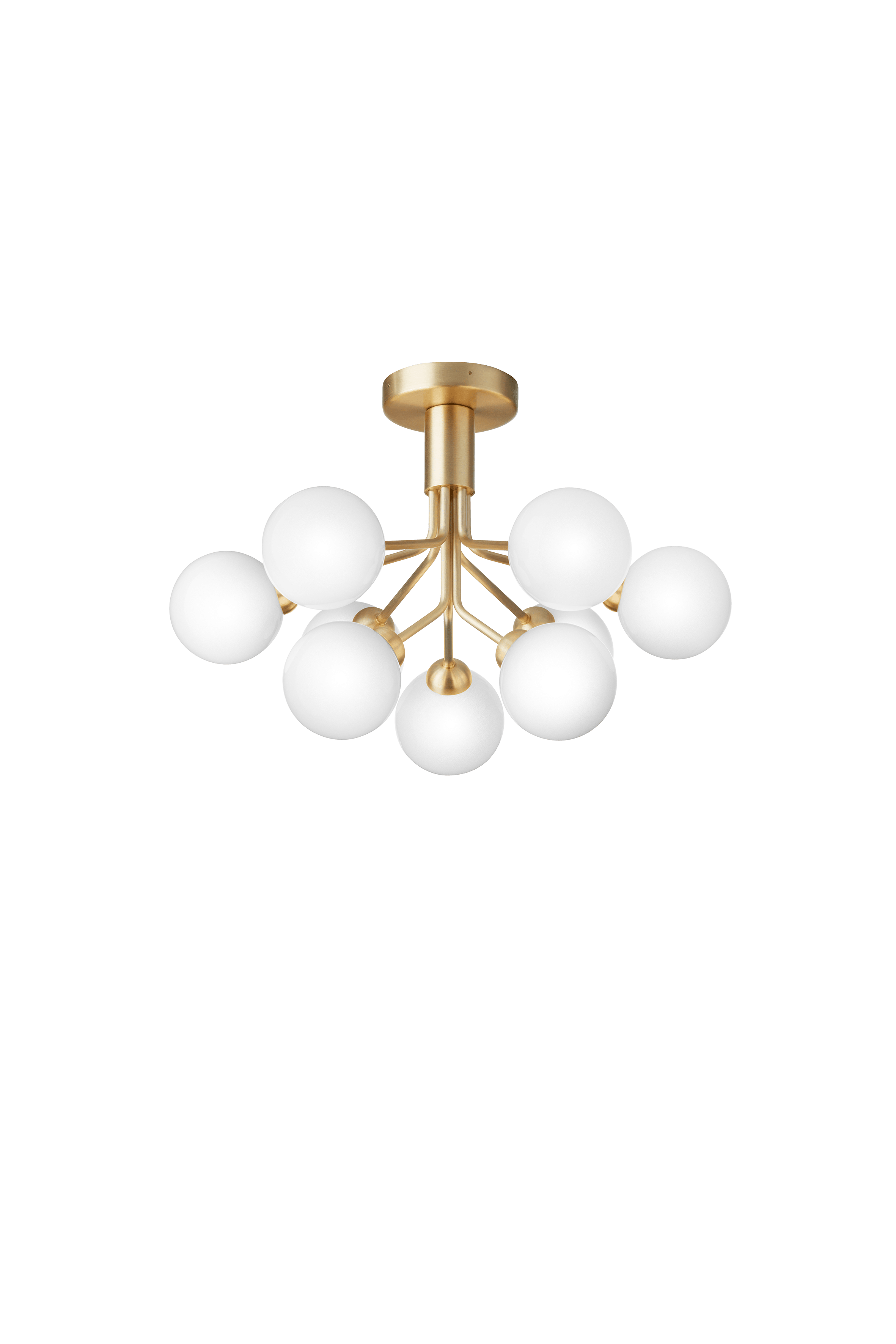 APIALES 9 Ceiling Lamp in Brass with Opal Glass