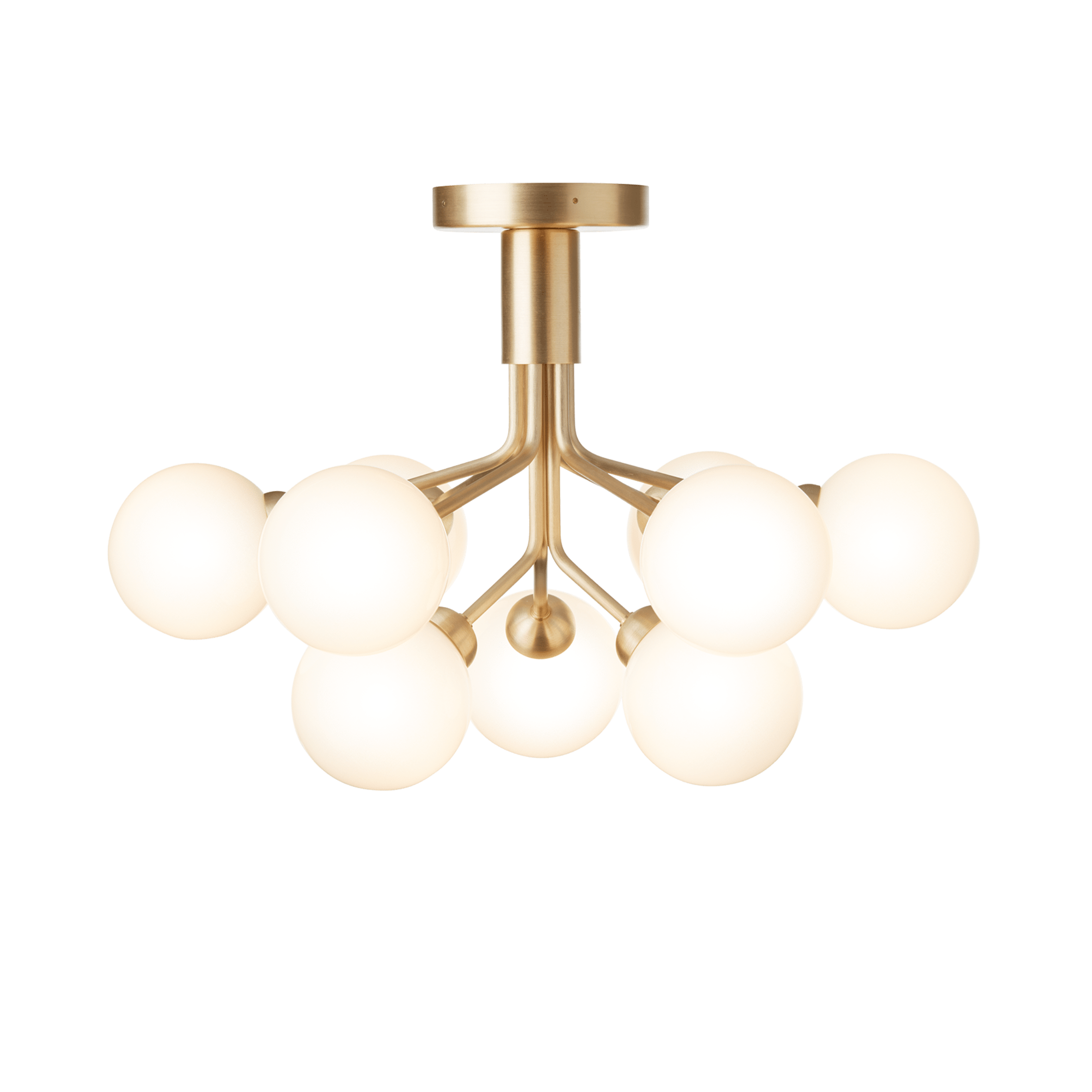 APIALES 9 Ceiling Lamp in Brass with Opal Glass