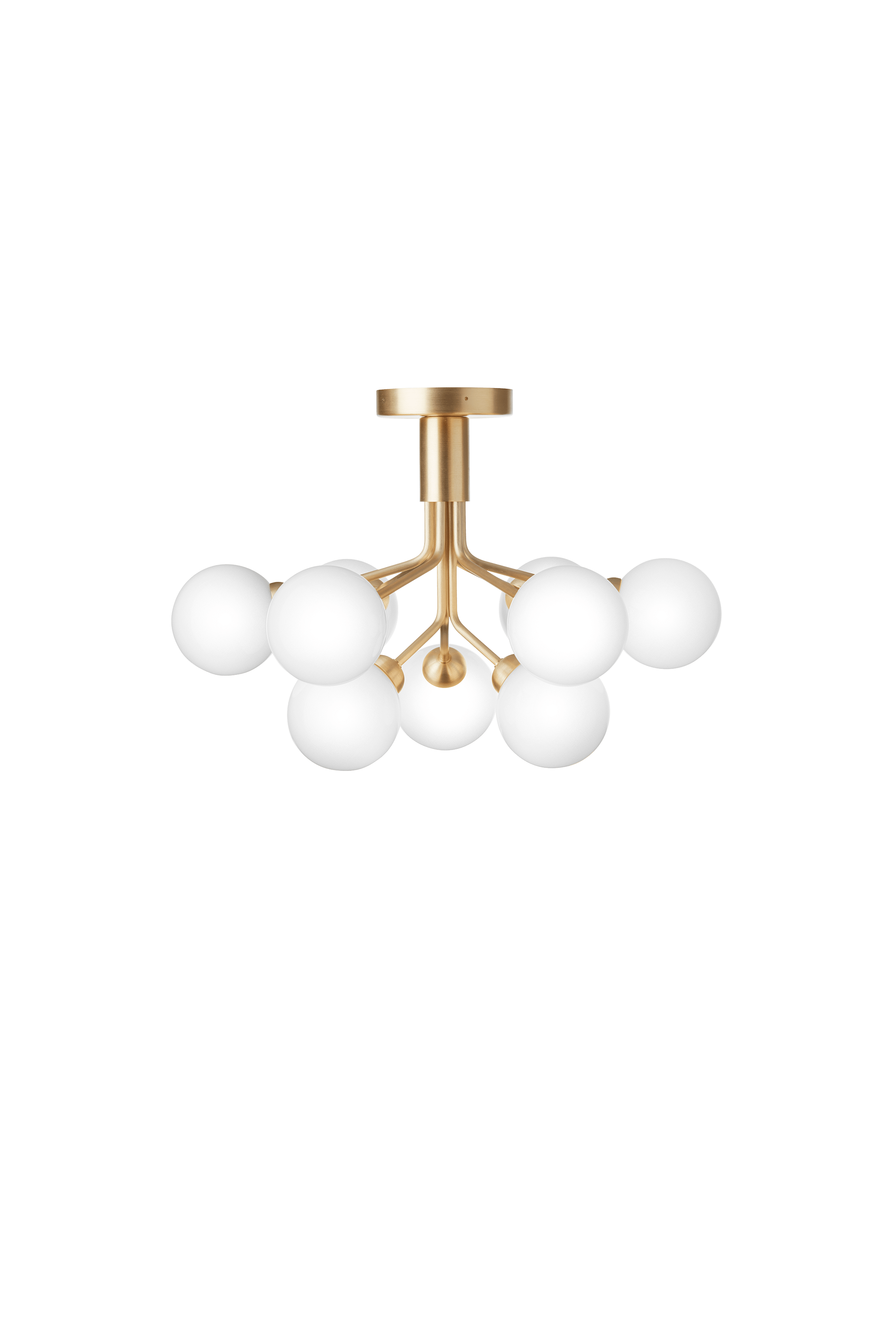 APIALES 9 Ceiling Lamp in Brass with Opal Glass