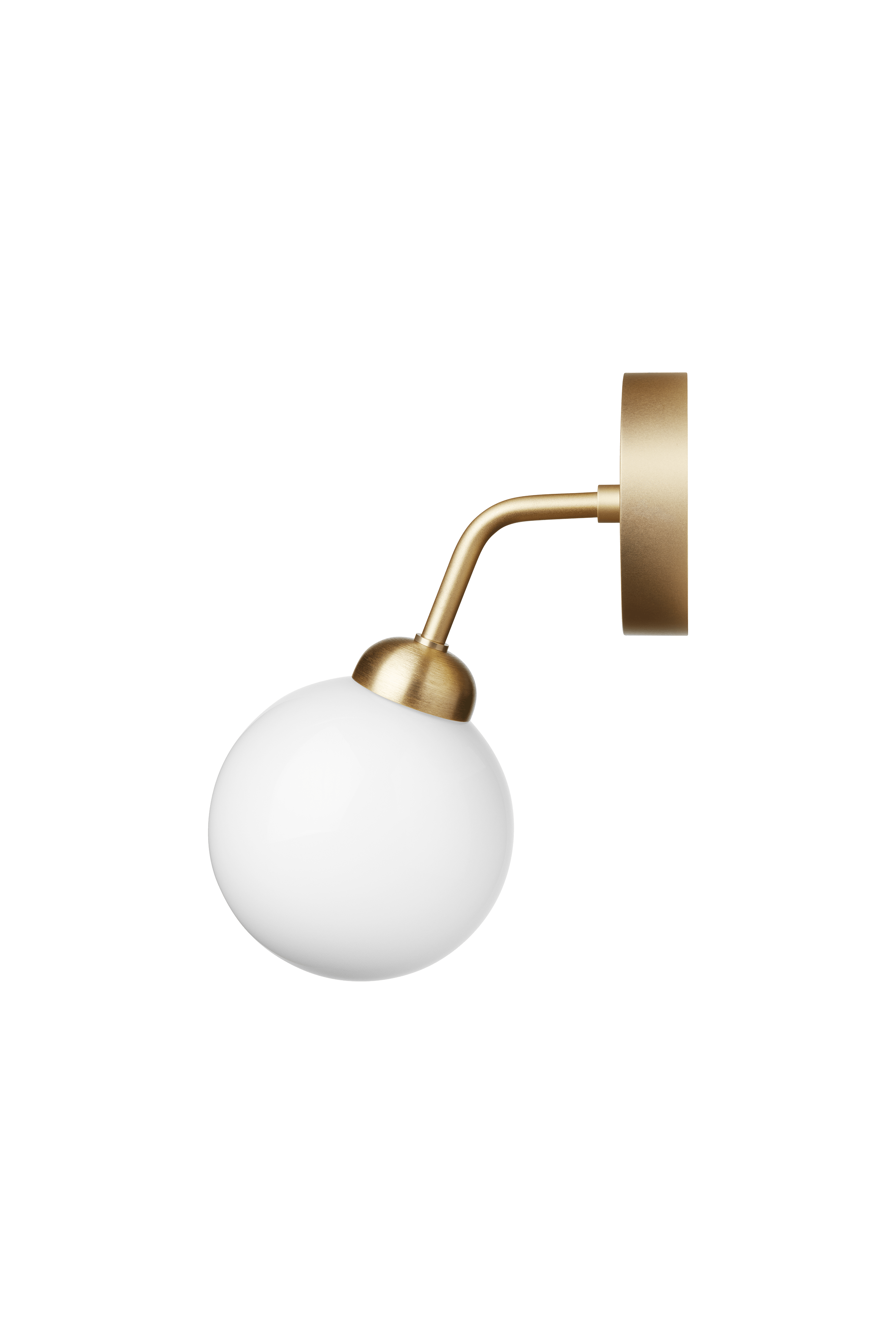 Wandleuchte APIALES aus Messing mit opalem Glas