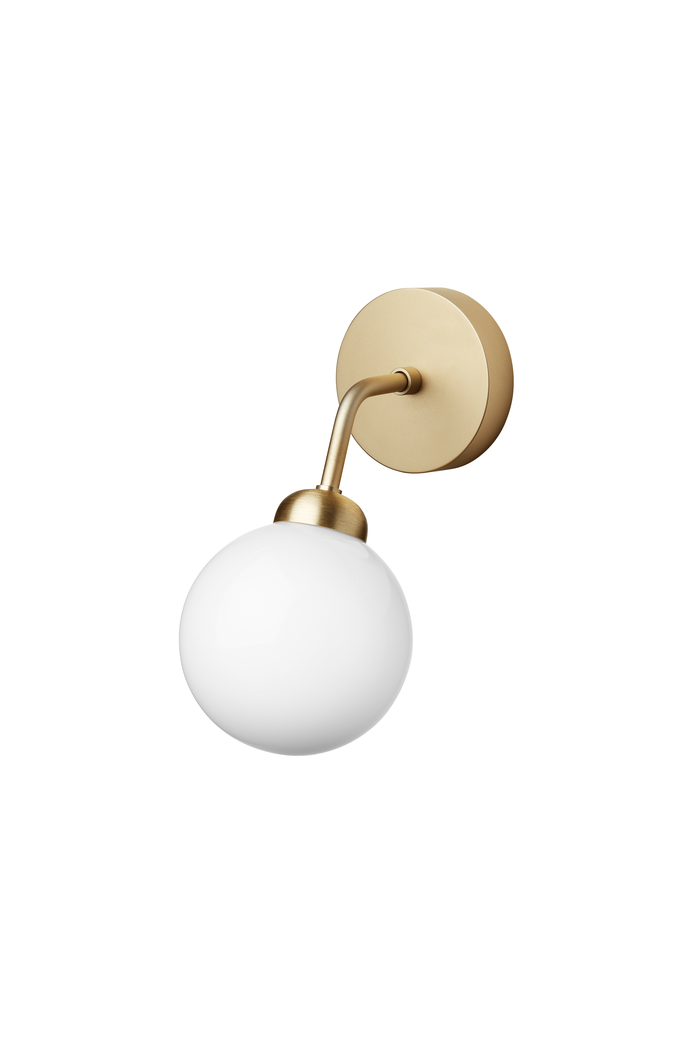 Wandleuchte APIALES aus Messing mit opalem Glas