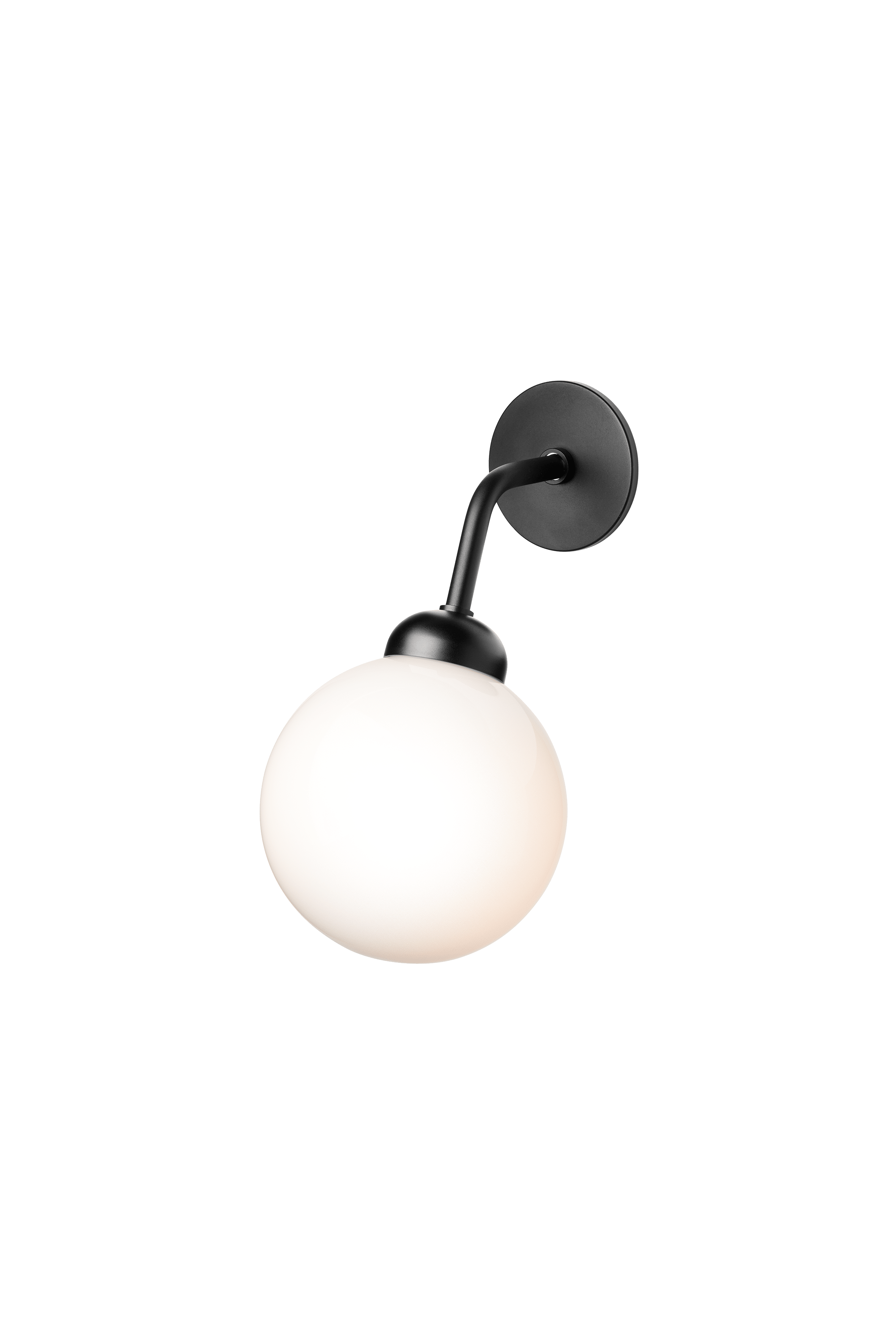 Lampa ścienna APIALES czarny z opalowym szkłem – Nuura