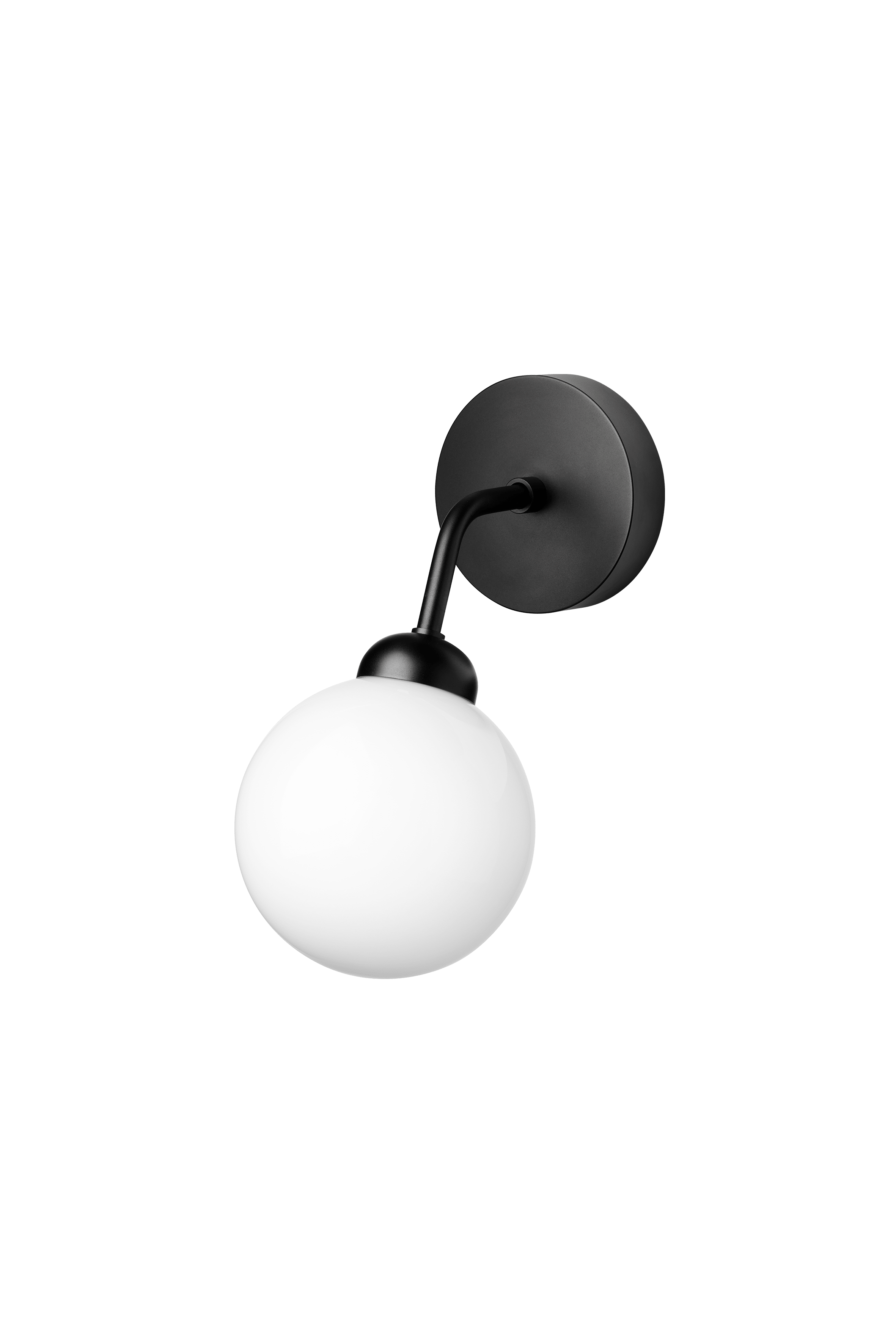 Lampa ścienna APIALES czarny z opalowym szkłem – Nuura