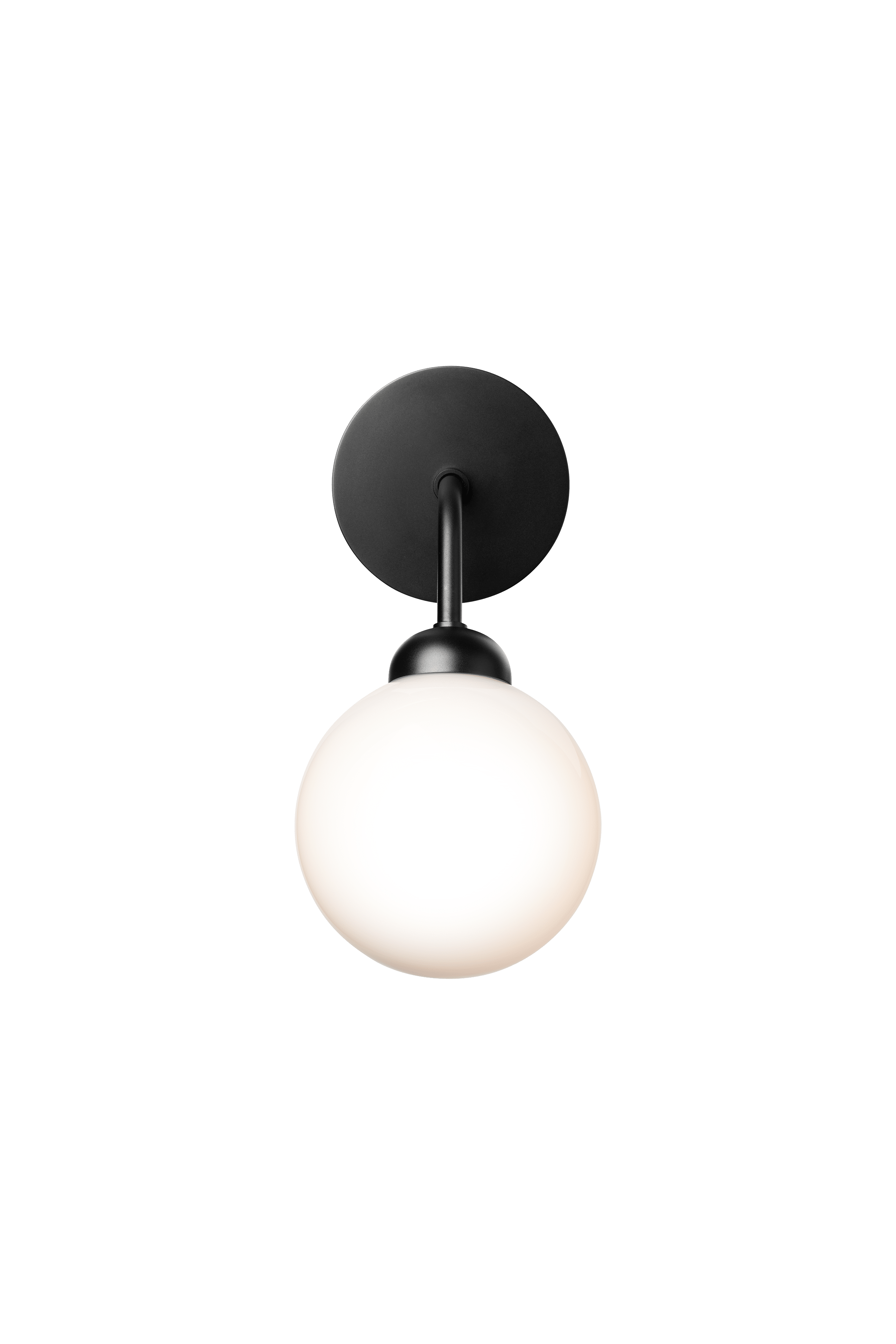 Lampa ścienna APIALES czarny z opalowym szkłem – Nuura
