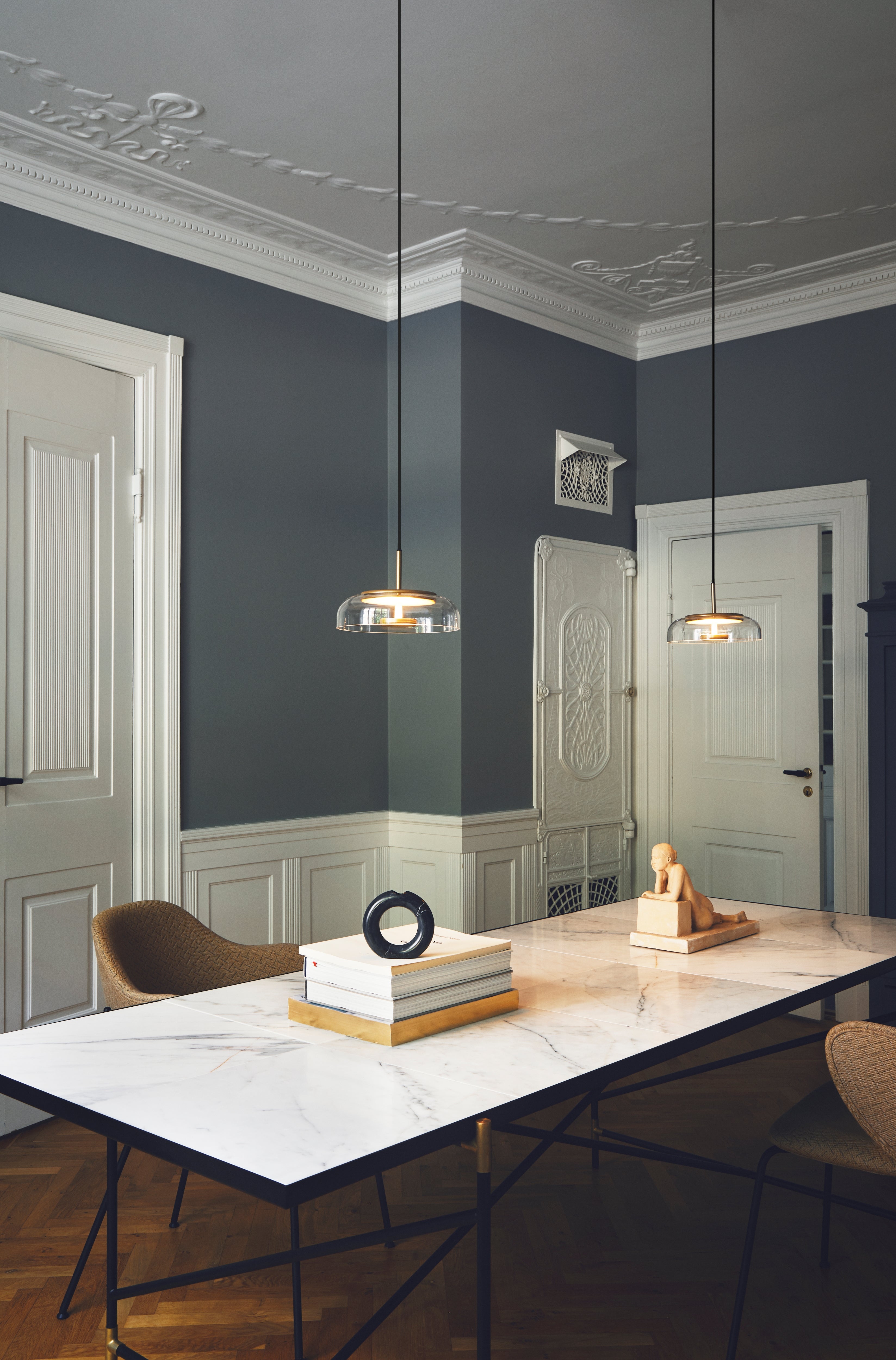 Lampa wisząca BLOSSI złoty z transparentnym szkłem – szkło i metal