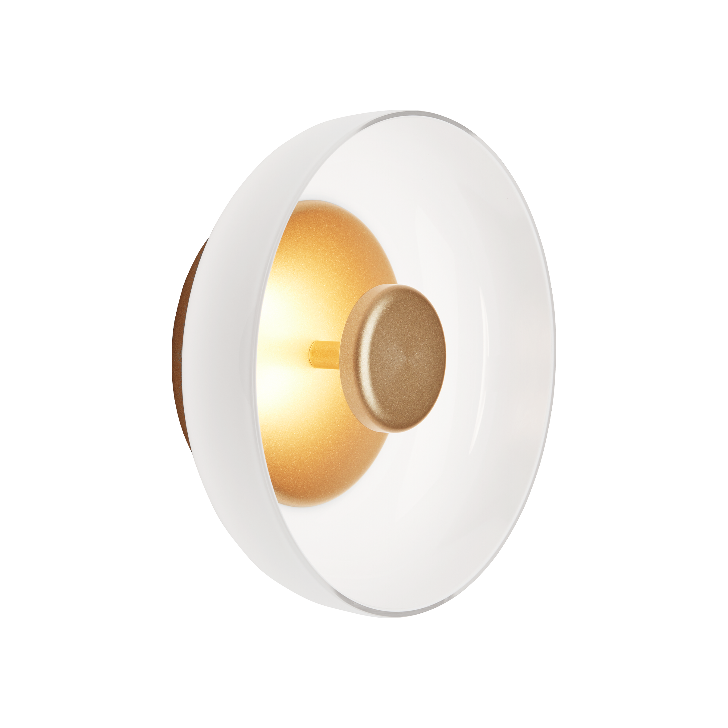 Wandleuchte BLOSSI gold mit opalem Glas