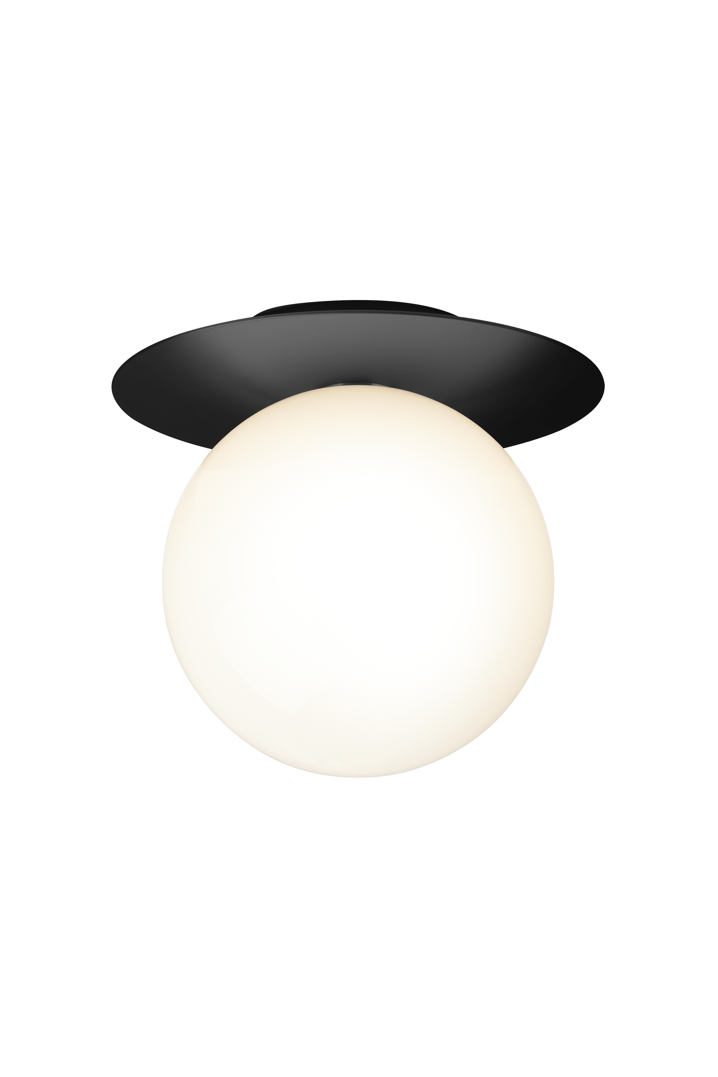Wandlampe LIILA schwarz mit opalem Glas