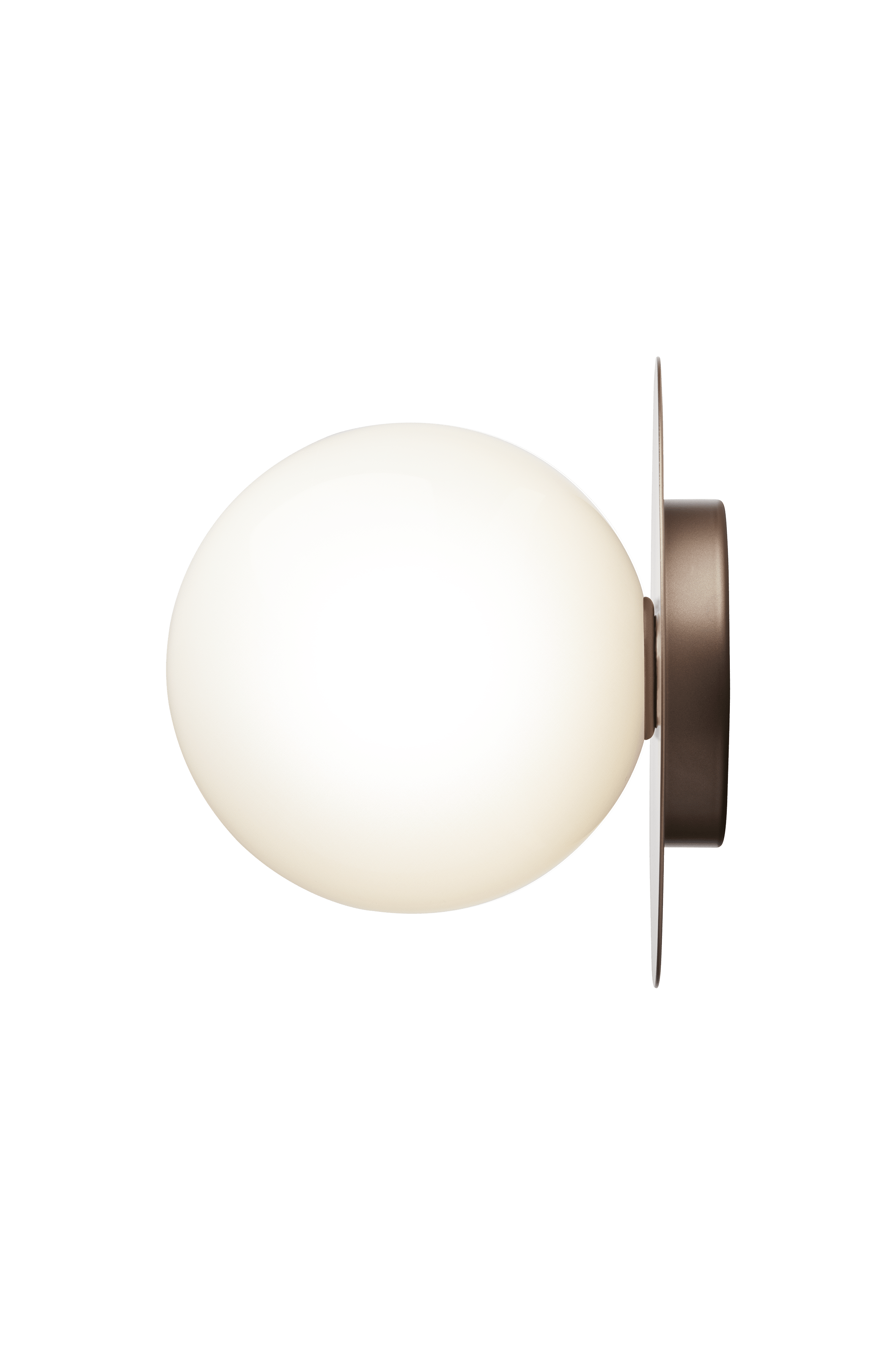 Wandlampe LIILA dunkelbraun mit opalem Glas