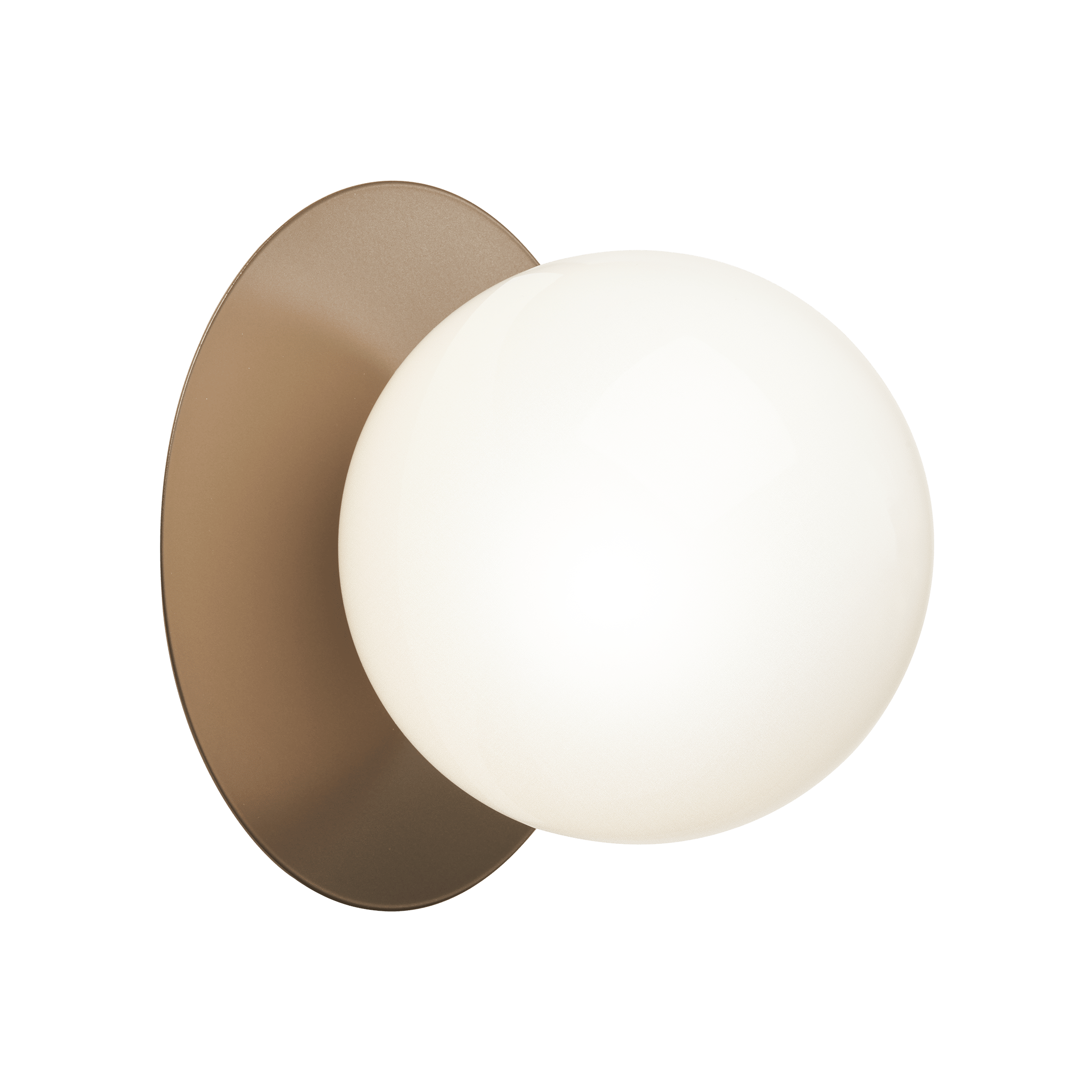 Wandlampe LIILA dunkelbraun mit opalem Glas