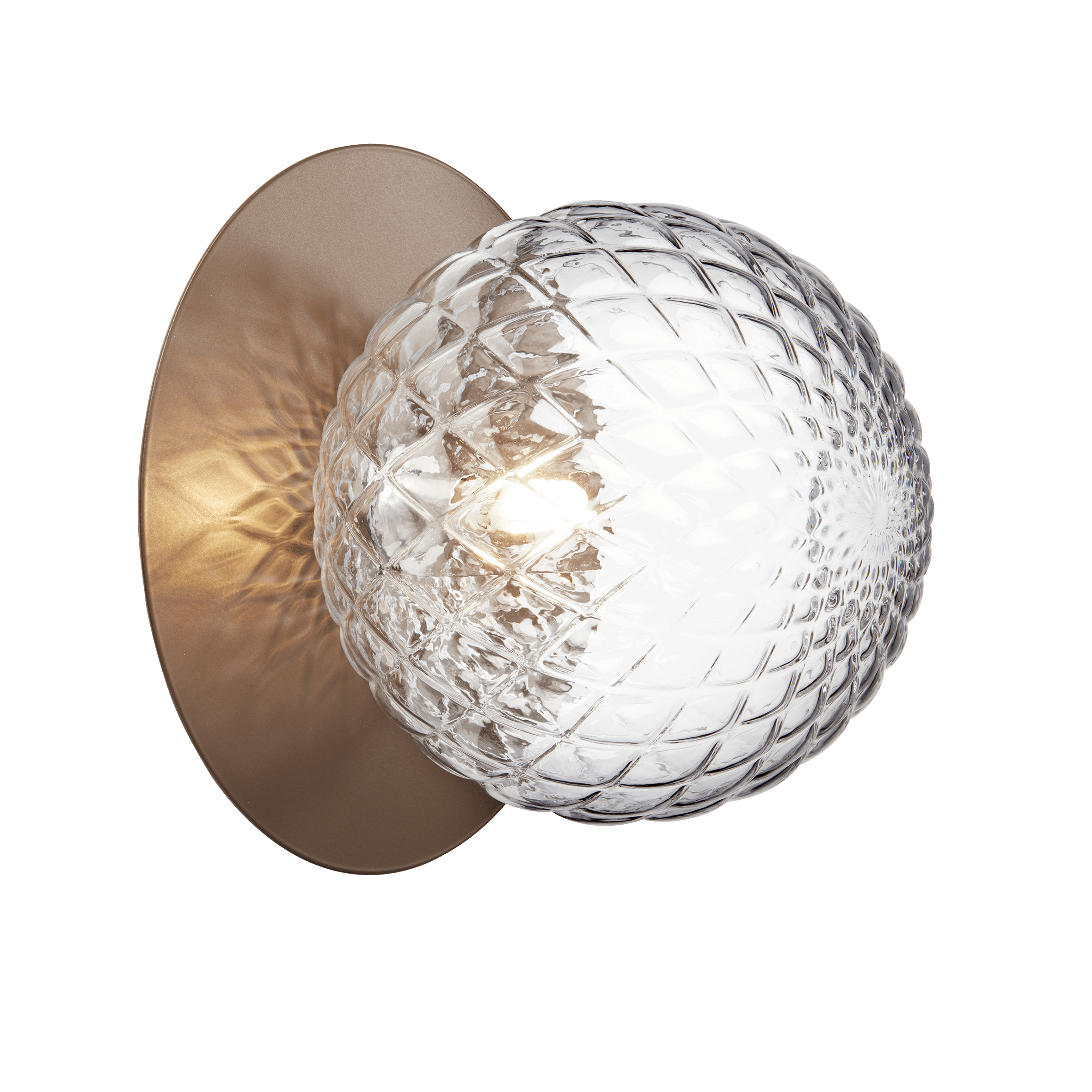 Wandlampe LIILA dunkelbraun mit transparentem Glas
